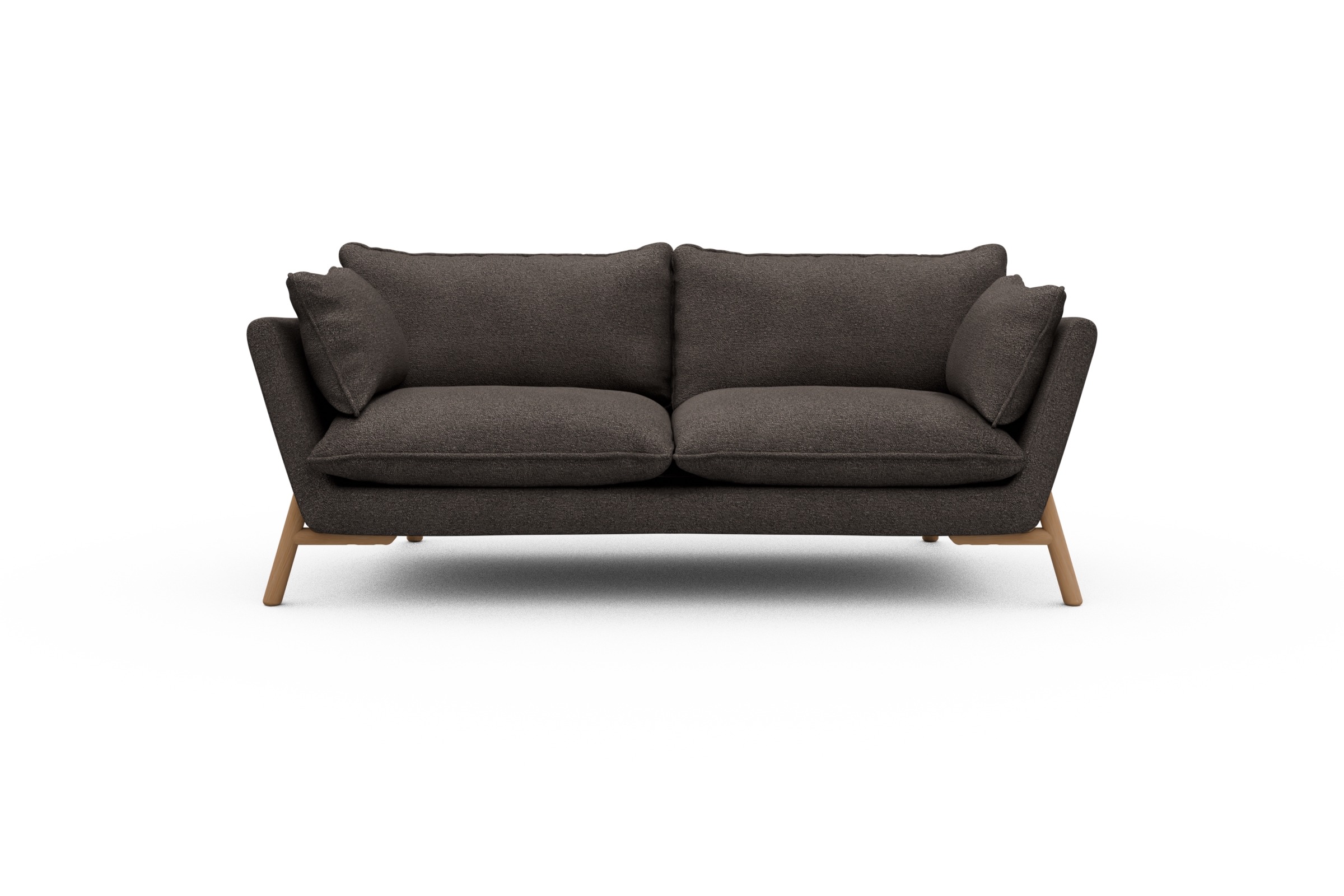 Skandi Home Sofa Emil PREMIUM 2-Sitzer Beinfarbe Eiche Natur Boucle-Taupe moebelfaktor