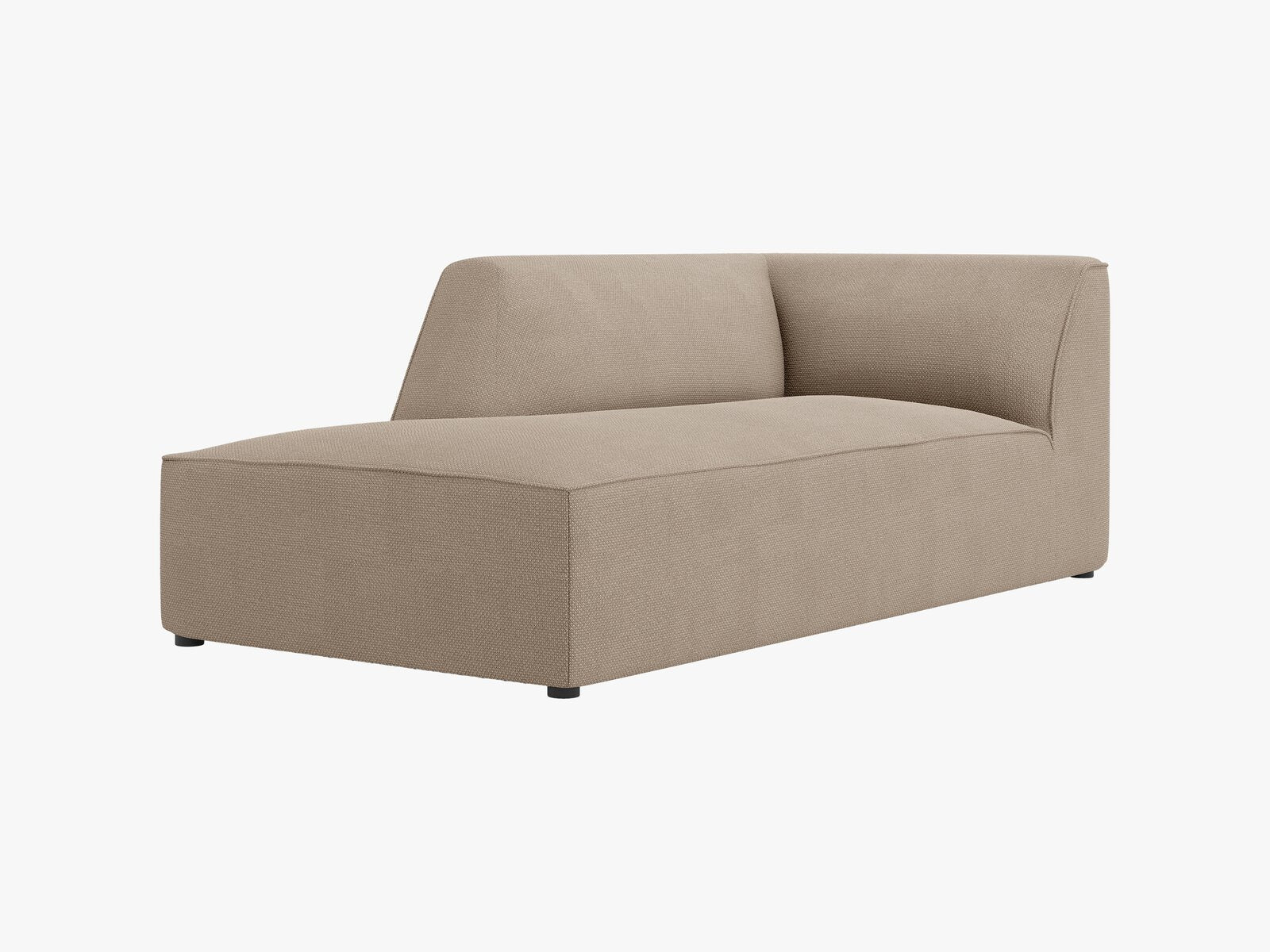 Micadoni Recamiere Ruby 1-Sitzer Links Strukturierter Stoff Ottawa Dunkelbeige