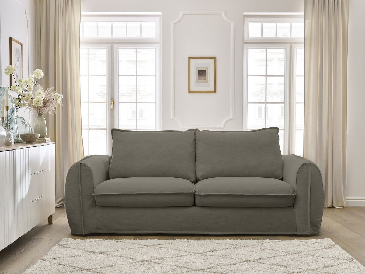 Bobochic Archimede Schlafsofa 3-Sitzer Stoff Taupe, Liegefläche 160 × 194 cm