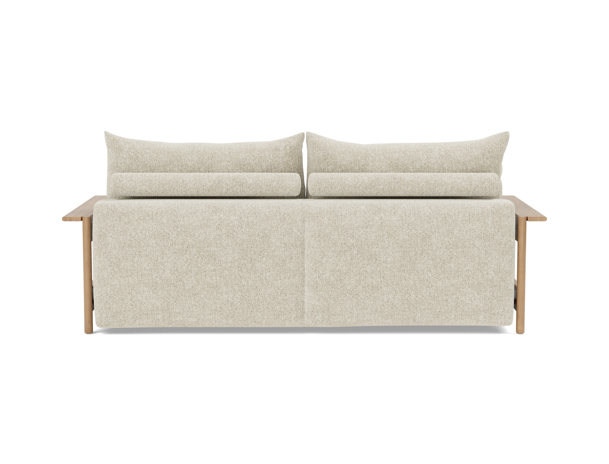 Schlafsofa Malloy Wood Strukturierter Stoff Taura 357-Off-White