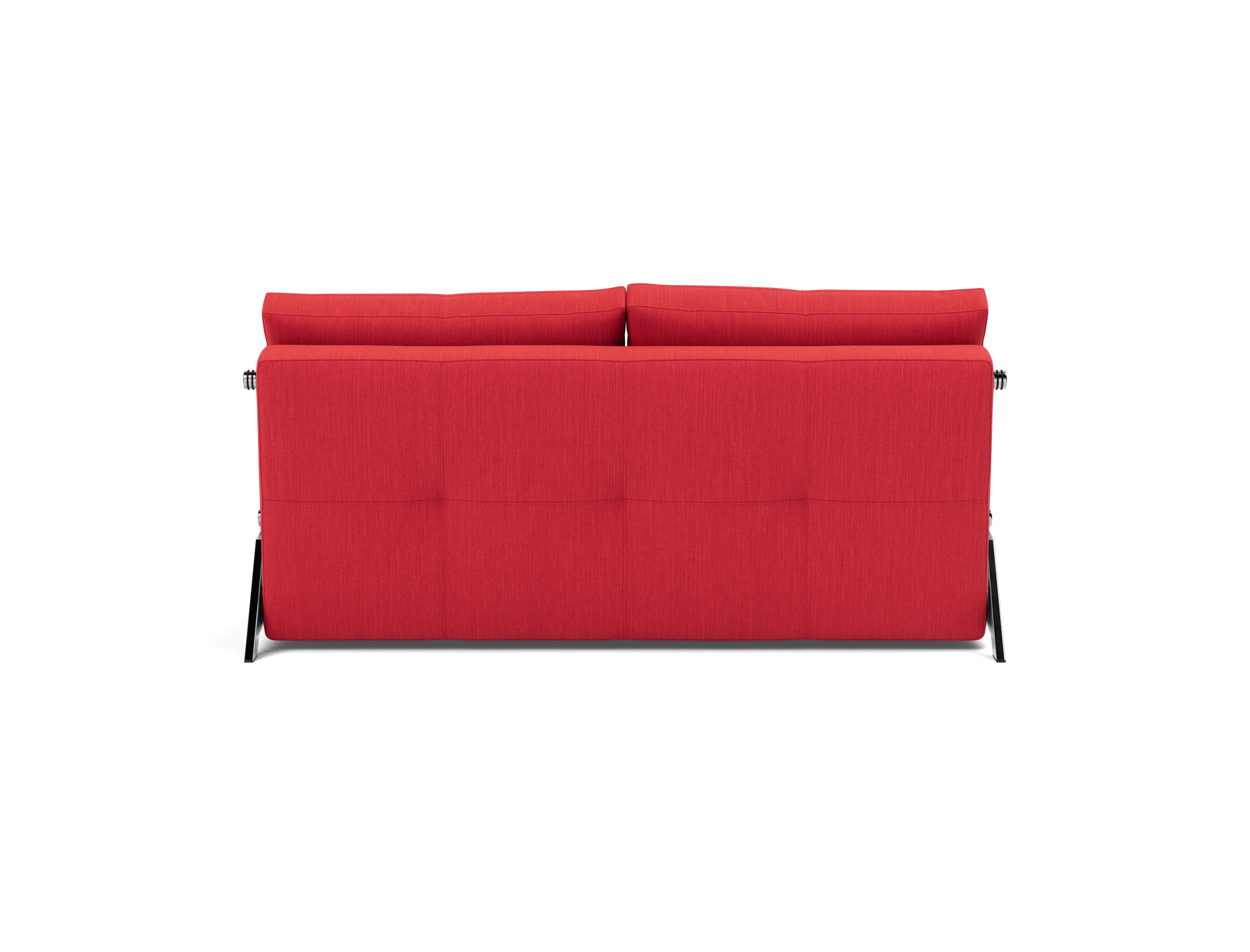 Schlafsofa Cubed 160 Flachgewebe Elegance 511-Red Beine Chrom