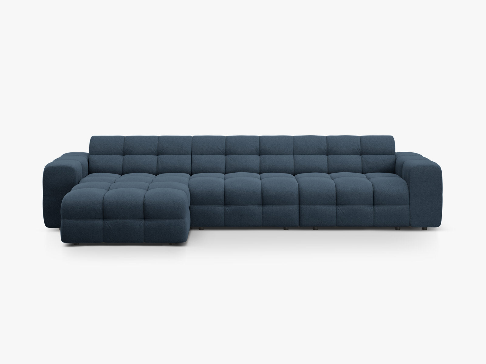 Micadoni Ecksofa Kendal 5-Sitzer Links Strukturierter Stoff Marineblau