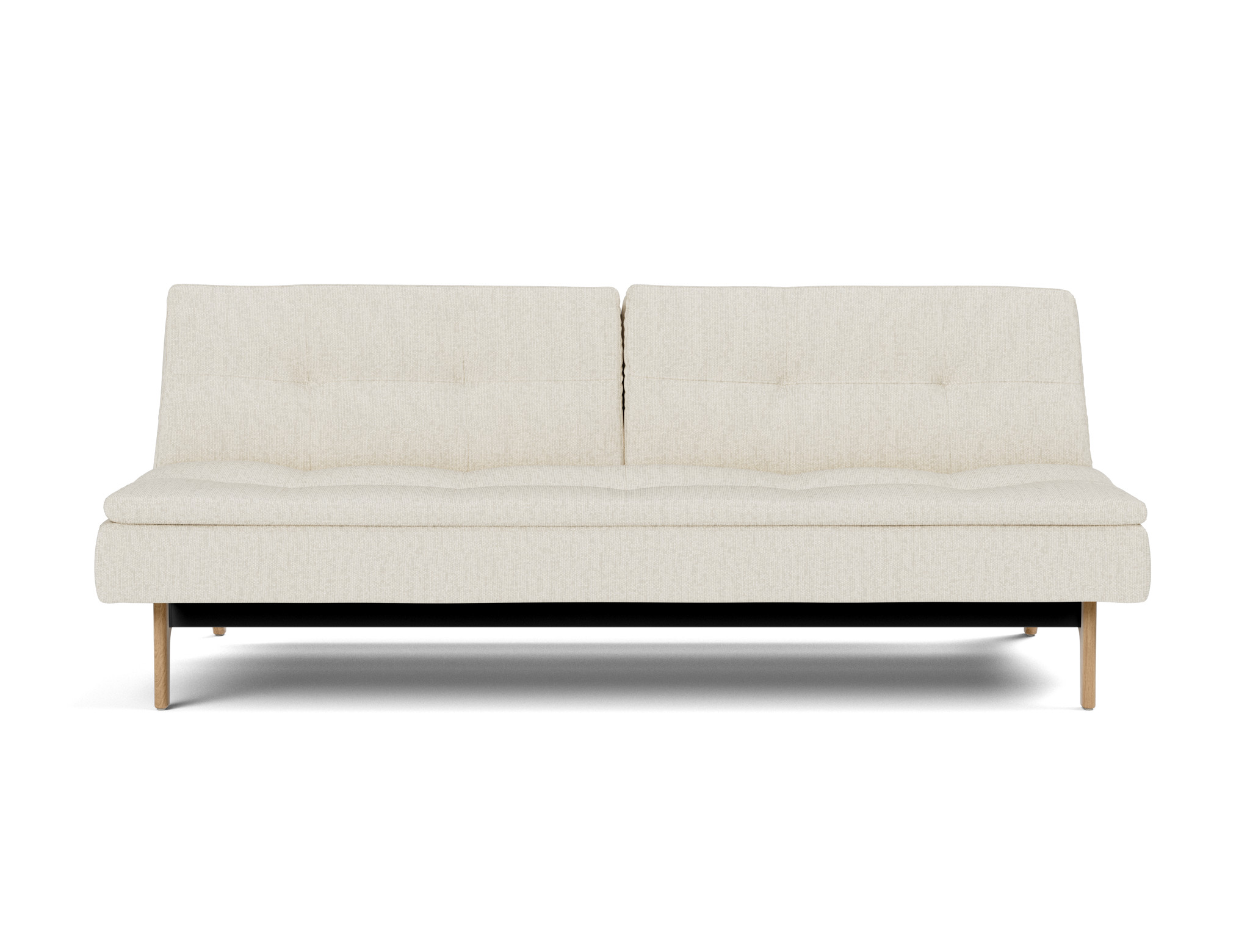 Schlafsofa Dublexo Boucle Skandi 531-Off-White Beine Eiche