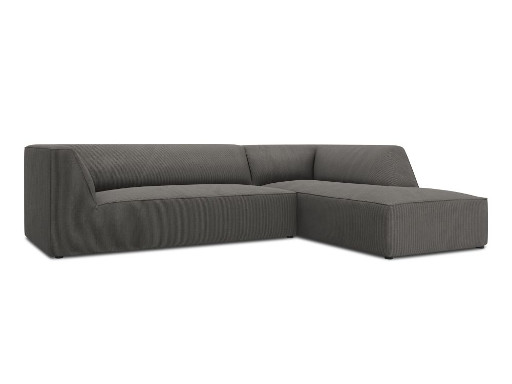 Cosmopolitan Design Ecksofa Siena 4-Sitzer Kord Scala Dunkelgrau Rechts
