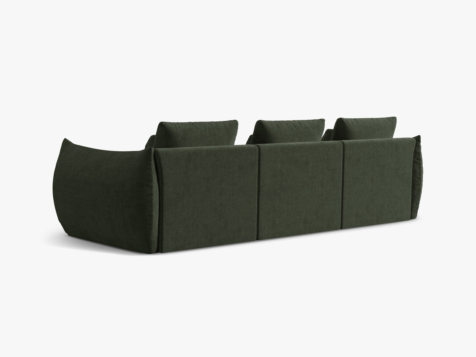 Micadoni Sofa Bloom 4-Sitzer Strukturierter Stoff Wind Moßgrün