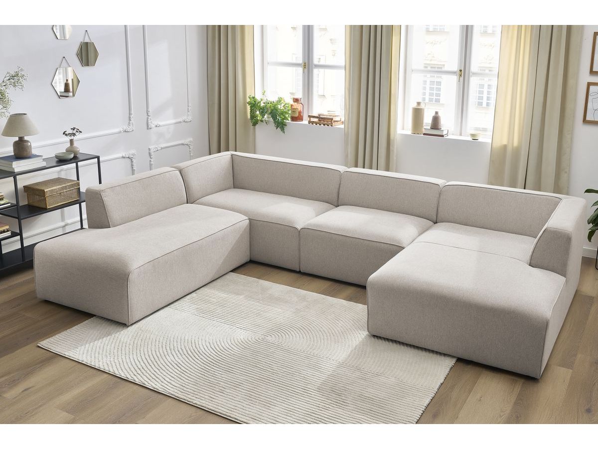 Bobochic Megeve Wohnlandschaft Melange-Stoff Beige Ecke rechts