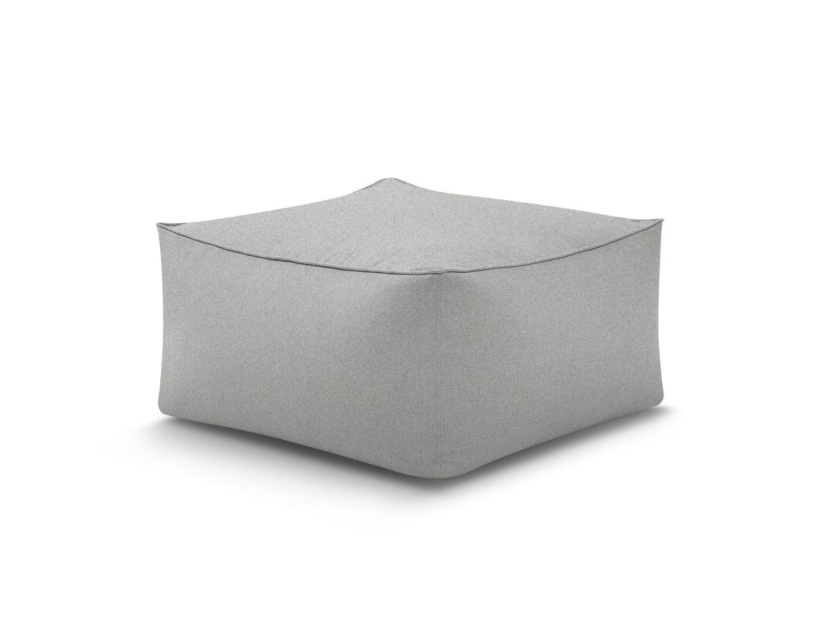 Bobochic Riviera Pouf 80 × 80 cm Stoff Hellgrau