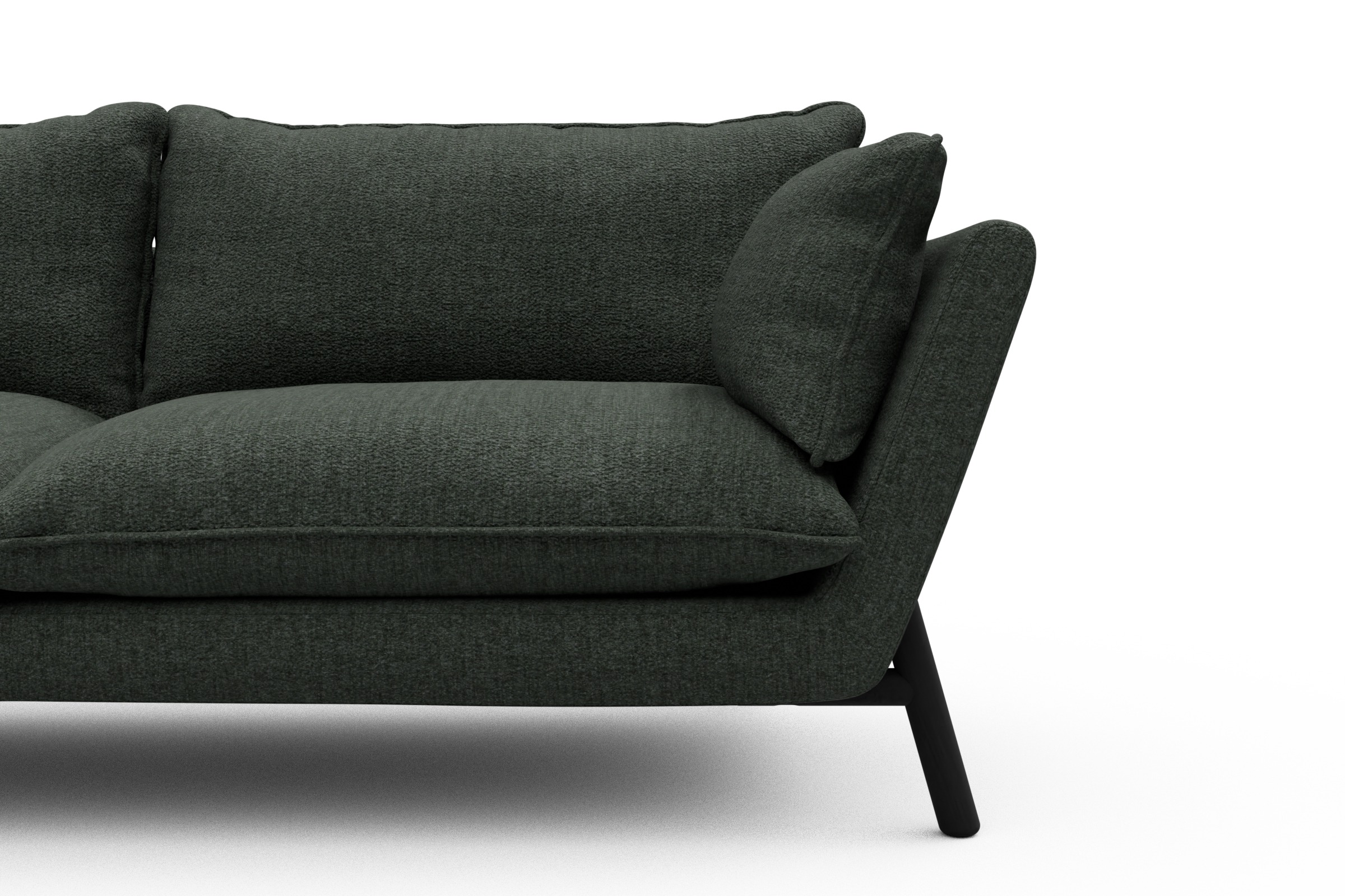 Sofa Emil PREMIUM 3-Sitzer Beinfarbe Eiche Schwarz Aivi-Pine-Green
