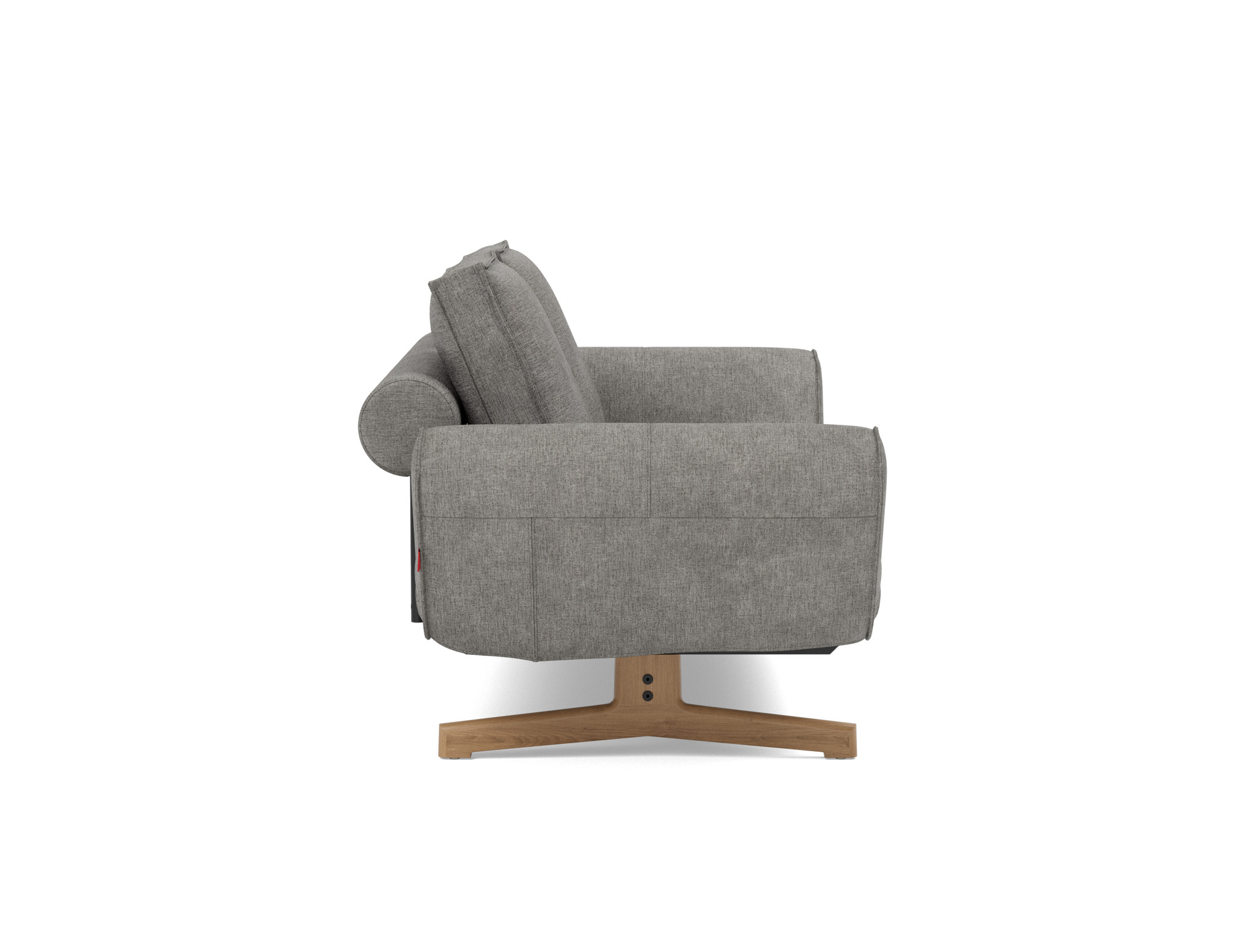Tagesbett Ghia Flachgewebe Avella 282-Warm-Grey Beine Eiche