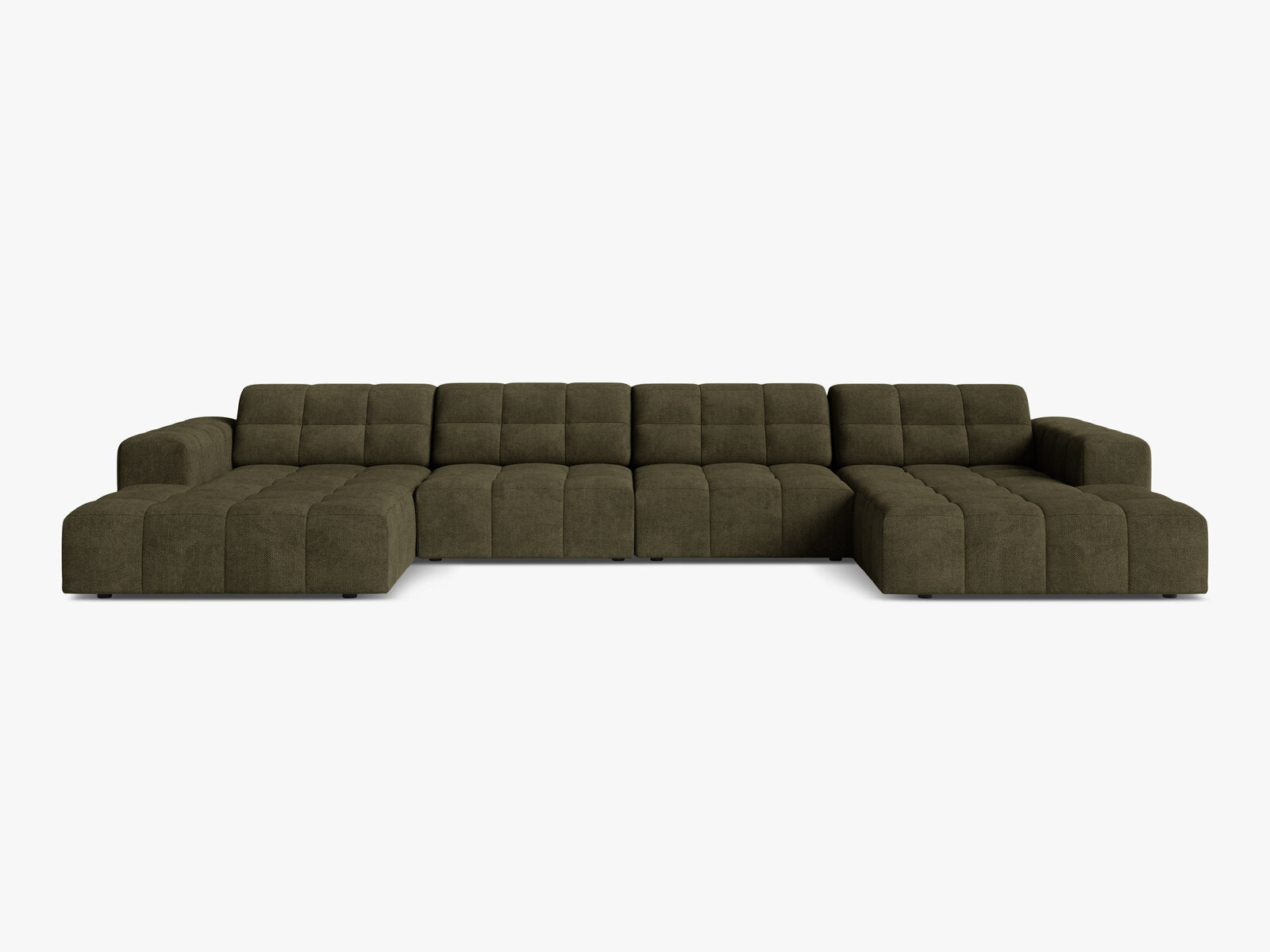 Micadoni Panorama Sofa Jennifer 6-Sitzer Chenille Eden Grün