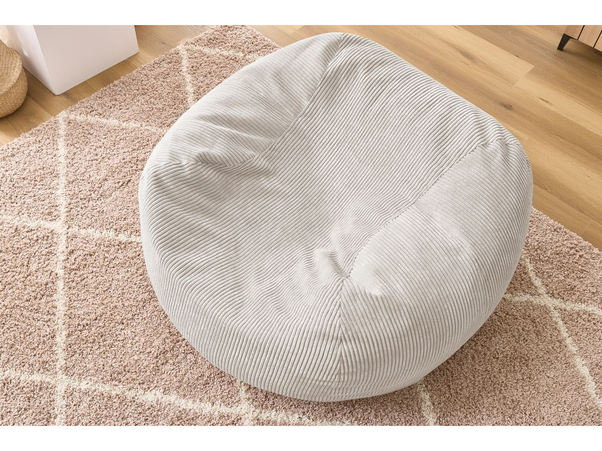 Bobochic Voltaire Pouf 120 × 70 cm Cordsamt Beige