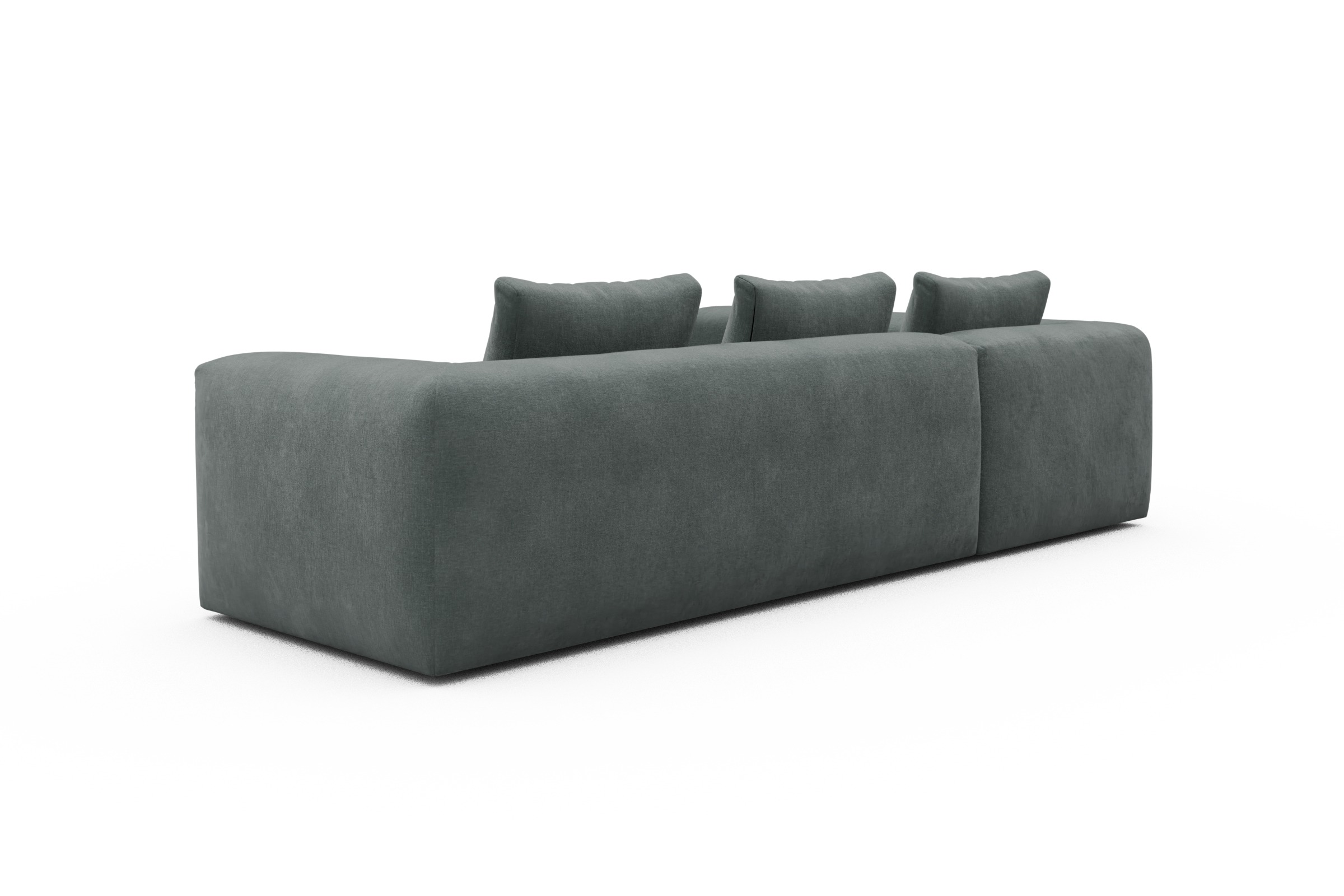Ecksofa Fred 2x 2,5-Sitzer links offen Smooth-Silver-Grey