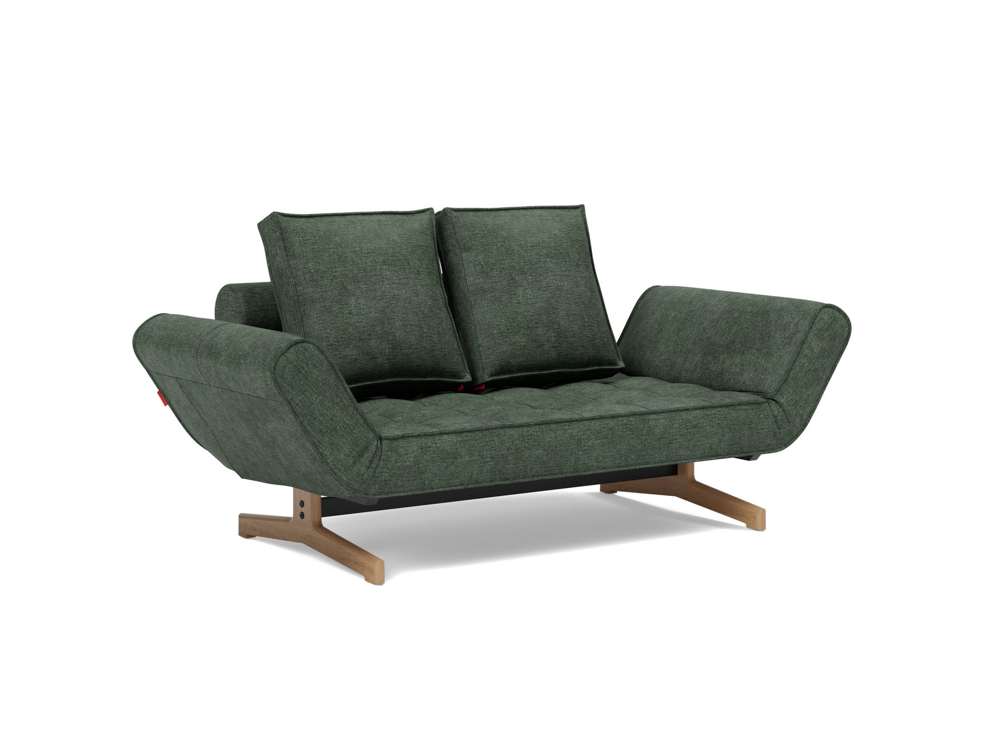 Tagesbett Ghia Flachgewebe Avella 281-Pine-Green Beine Eiche