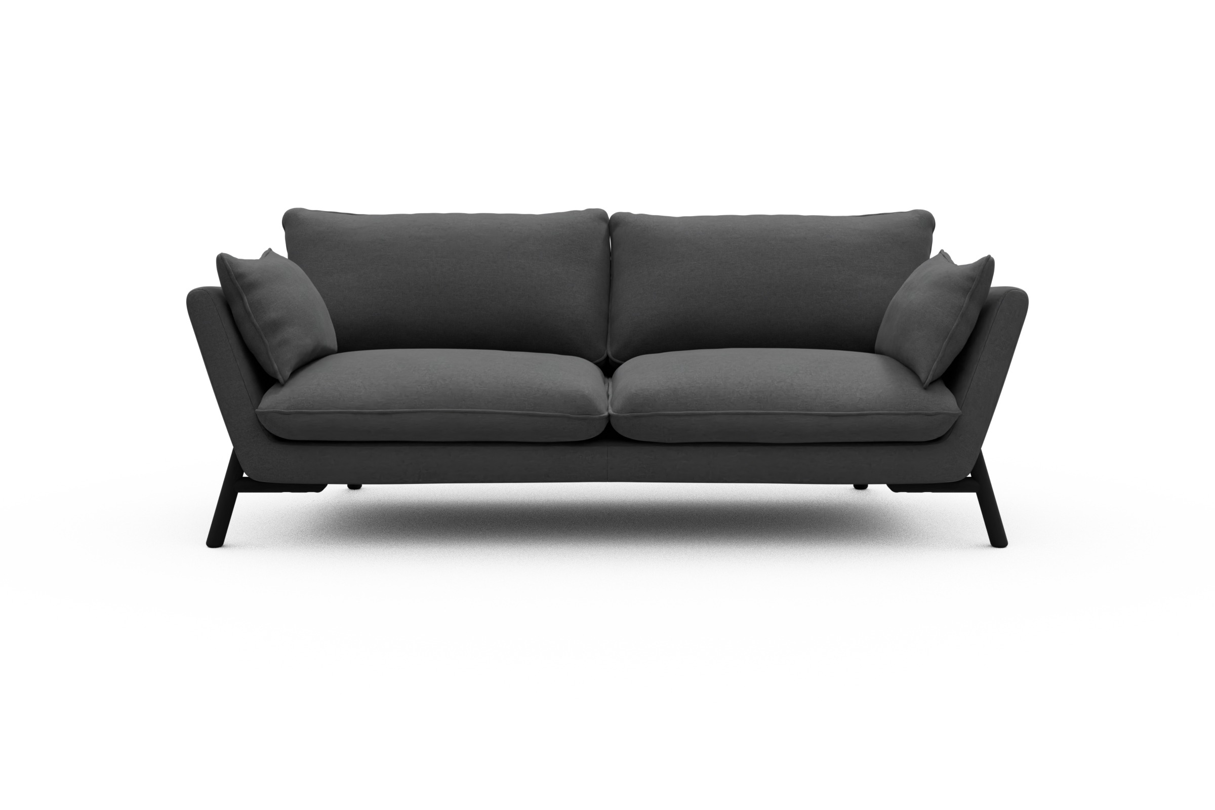 Skandi Home Sofa Emil 3-Sitzer Beinfarbe Eiche Schwarz Satya-Zinc moebelfaktor