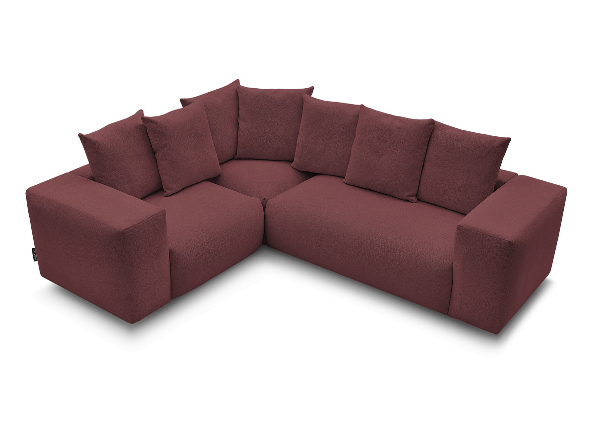 Bobochic Voltaire Ecksofa 268 × 214 cm Melange-Stoff Rot Ecke links