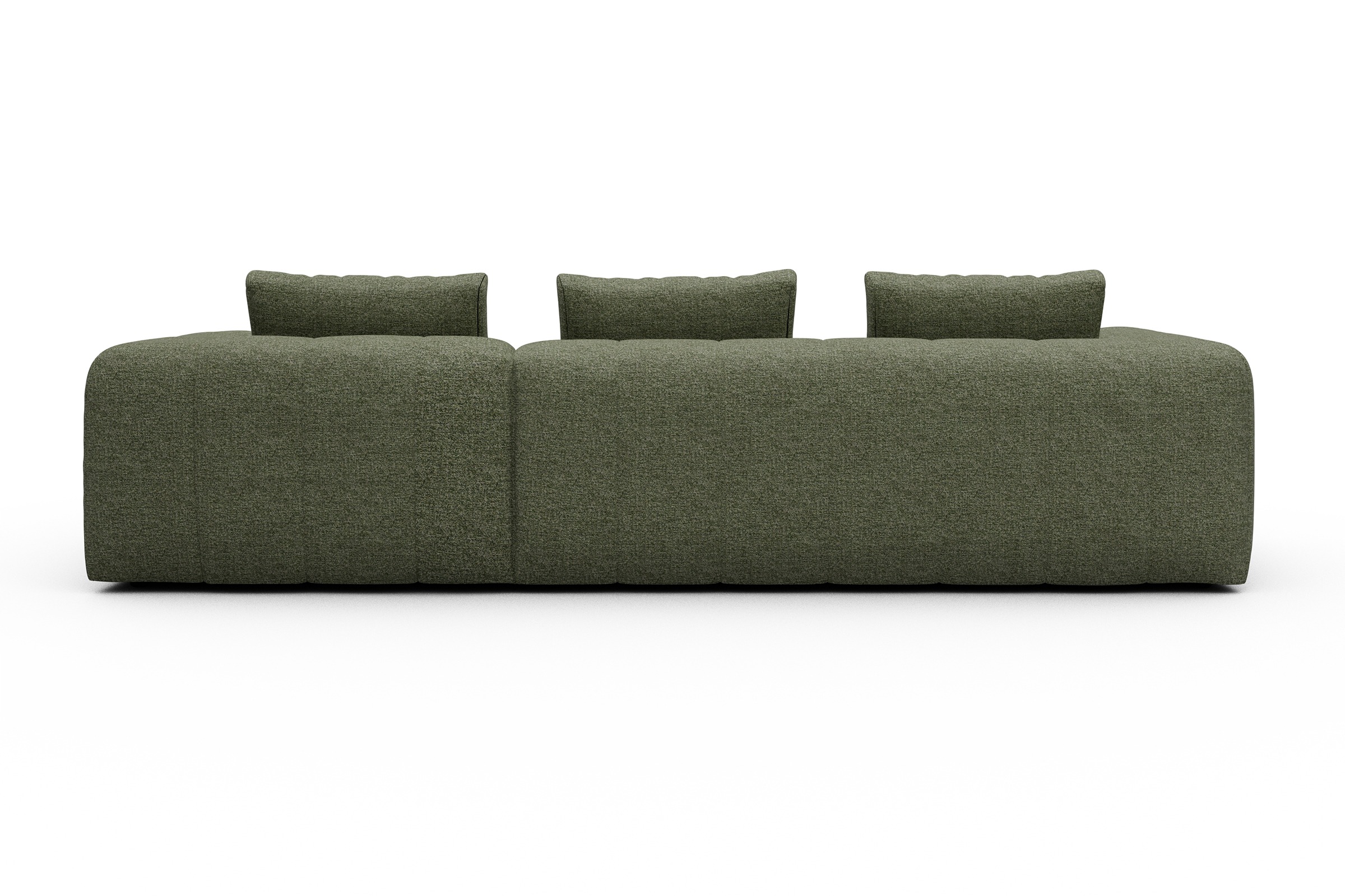 Ecksofa Hugo 2,5-Sitzer Armlehne links mit Chaiselongue Carreno-Vivid-Green