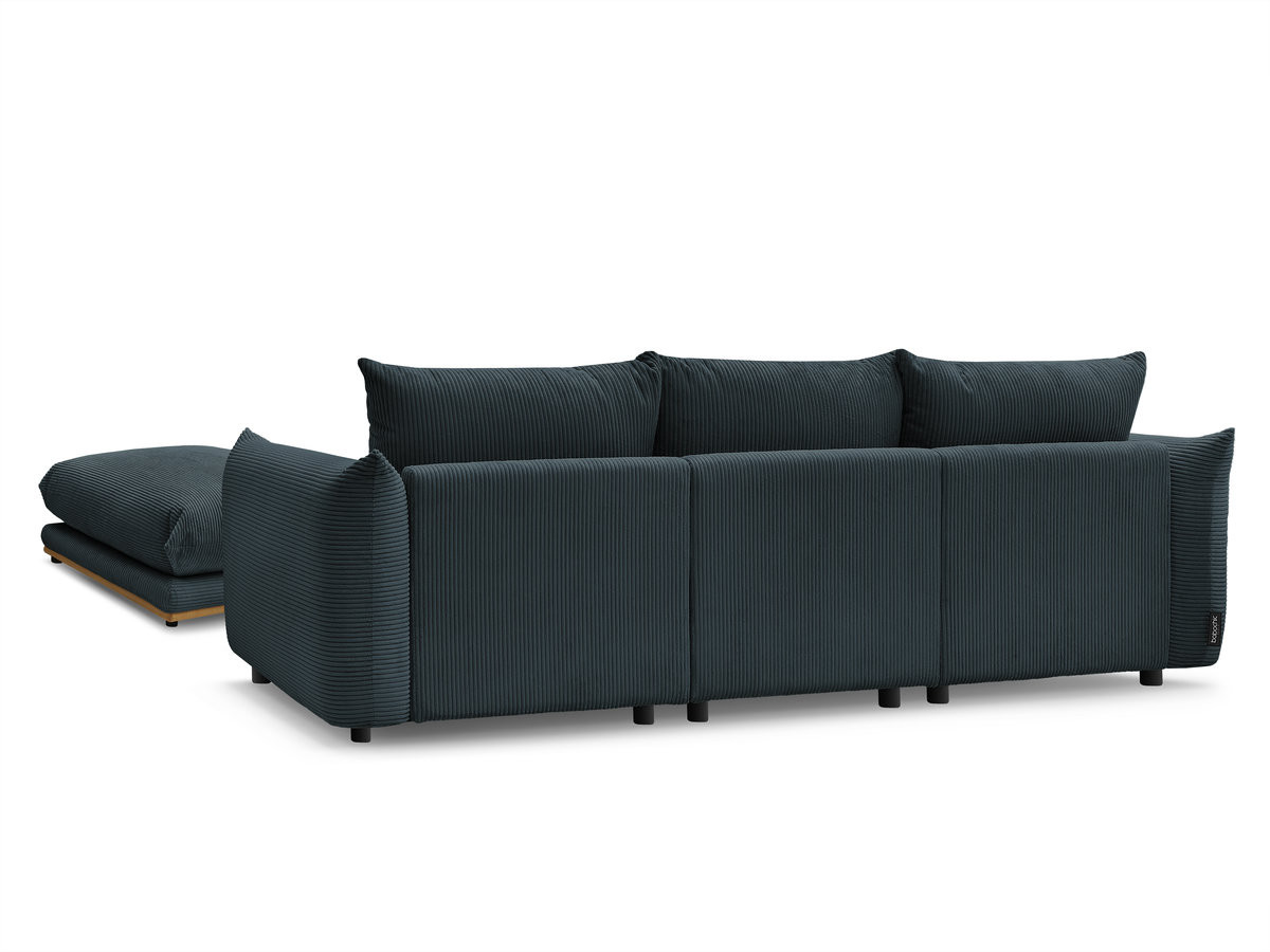 Bobochic Ernest Sofa 3-Sitzer mit Pouf 266 × 106 cm Cordsamt Dunkelblau