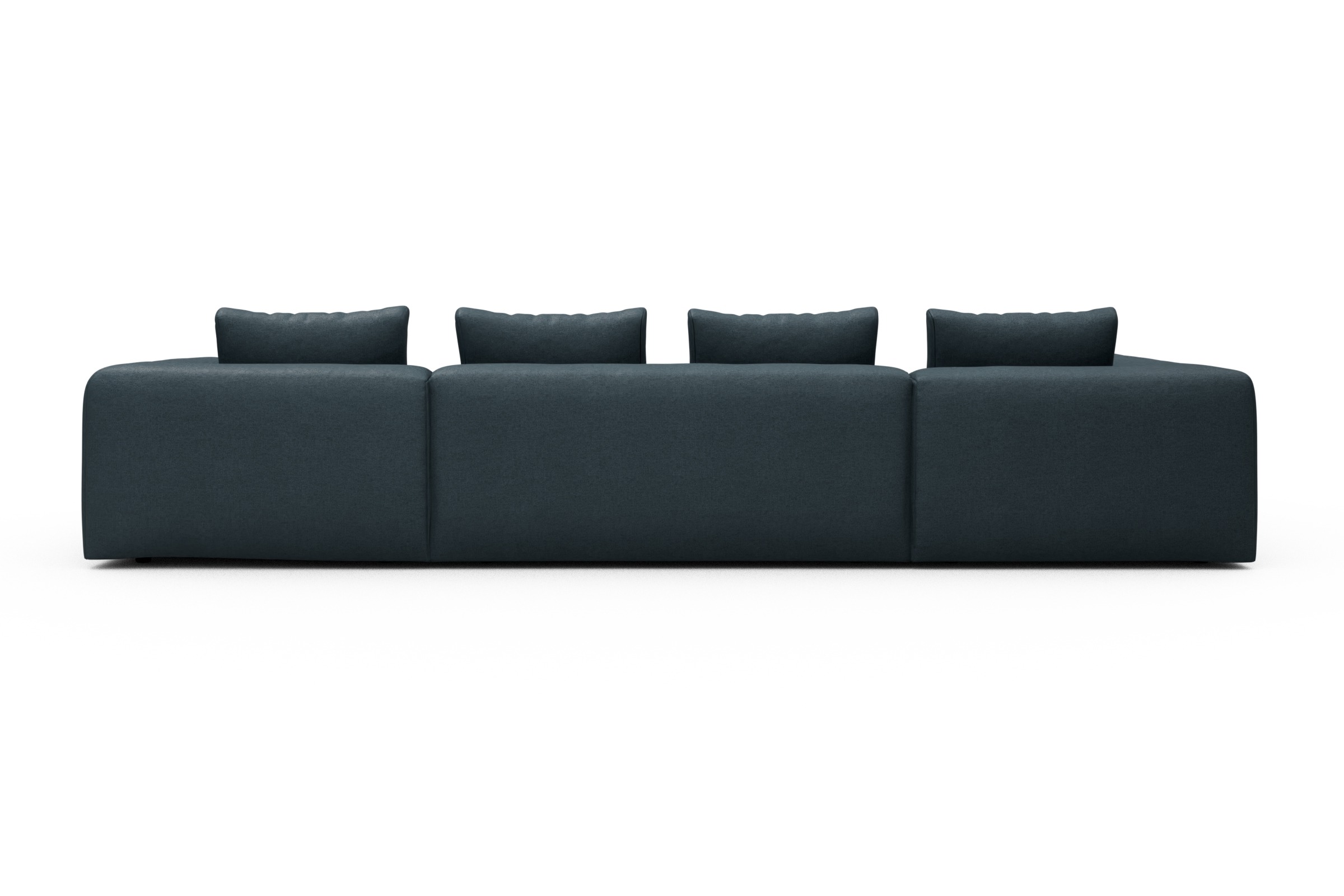Wohnlandschaft Fred Relax-Ecke links mit 2-Sitzer und Chaiselongue rechts Strukturierter Stoff Denari 489-Royal-Blue