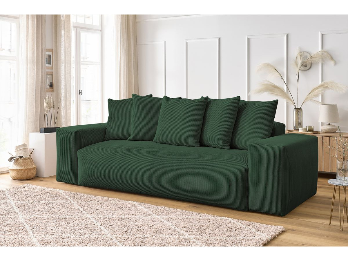 Bobochic Voltaire Sofa 3-Sitzer 280 × 124 cm Cordsamt Grün