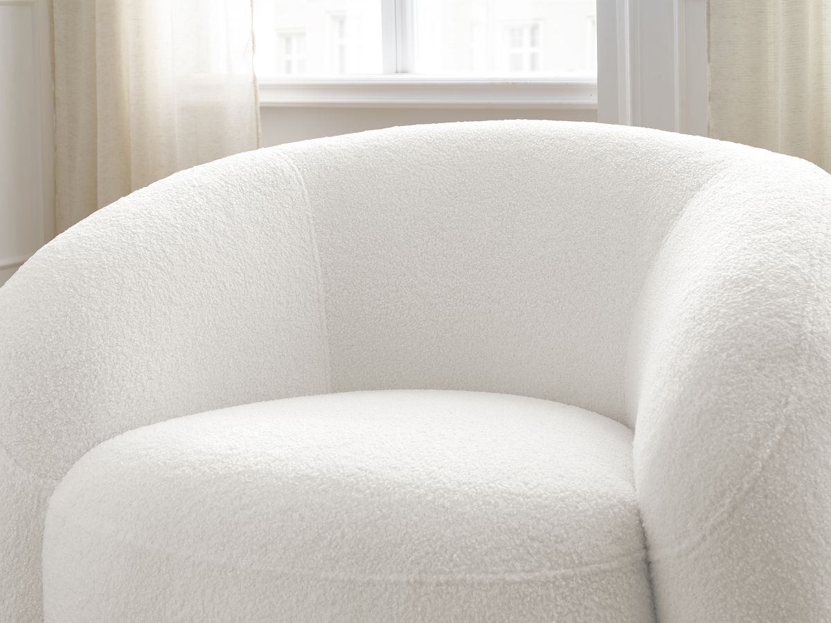 Bobochic Elina Sessel Bouclé-Stoff Weiß