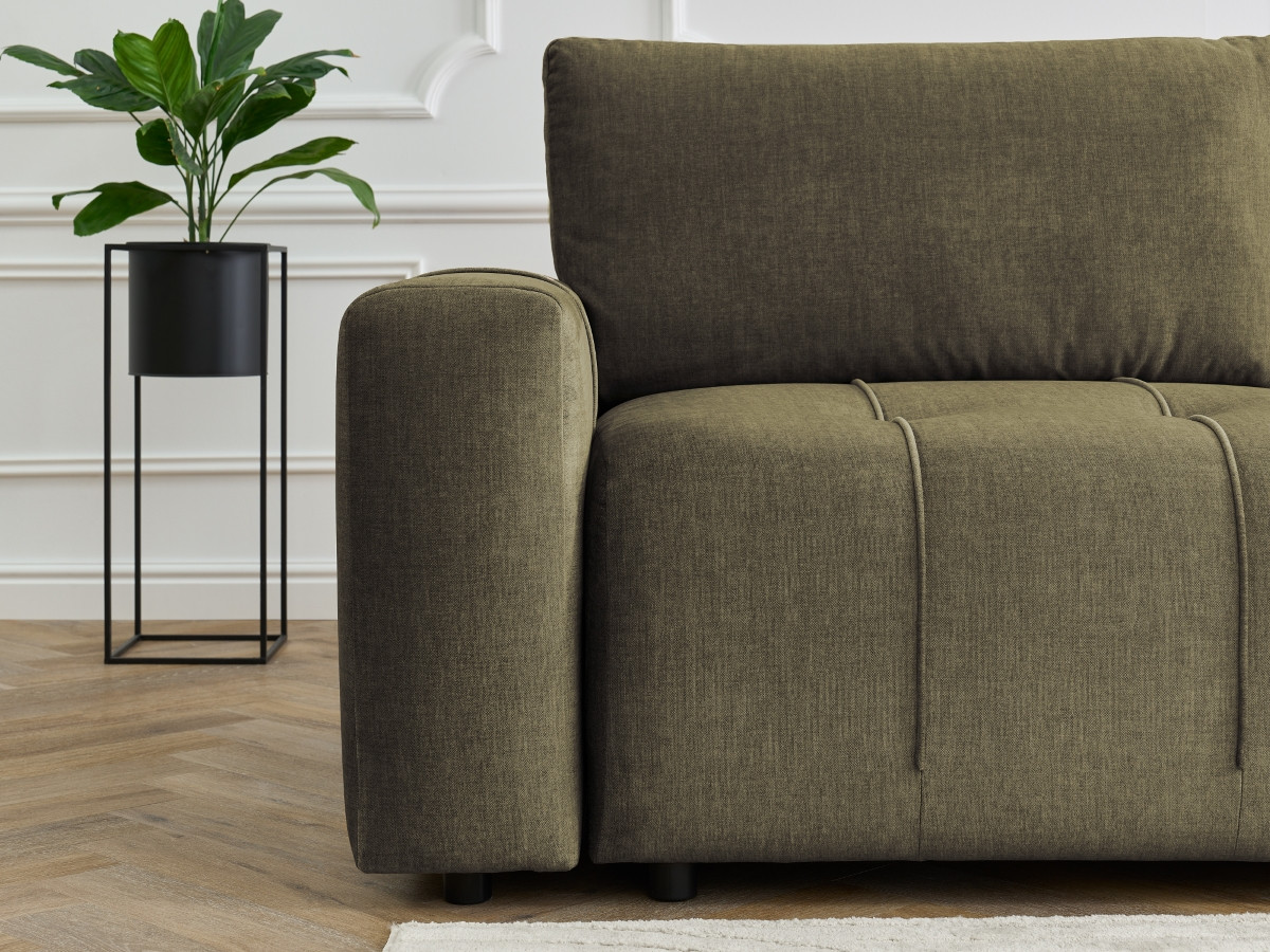 Bobochic Arsene Ecksofa mit Schlaffunktion und Bettkasten 277 × 200 cm Samt Grün Ecke rechts