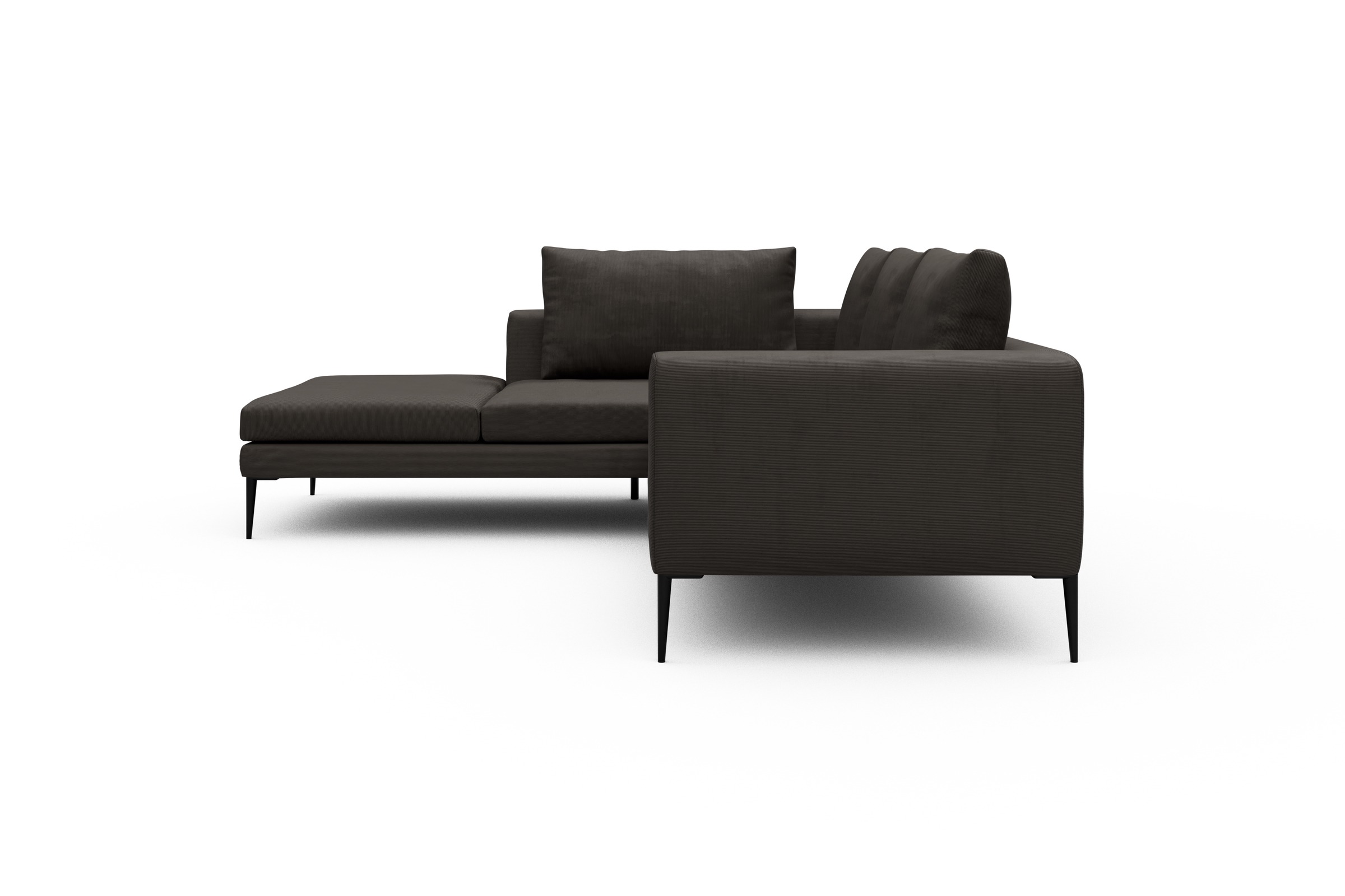 Ecksofa Paul Relax-Ecke links mit 2-Sitzer Cordufine-Taupe