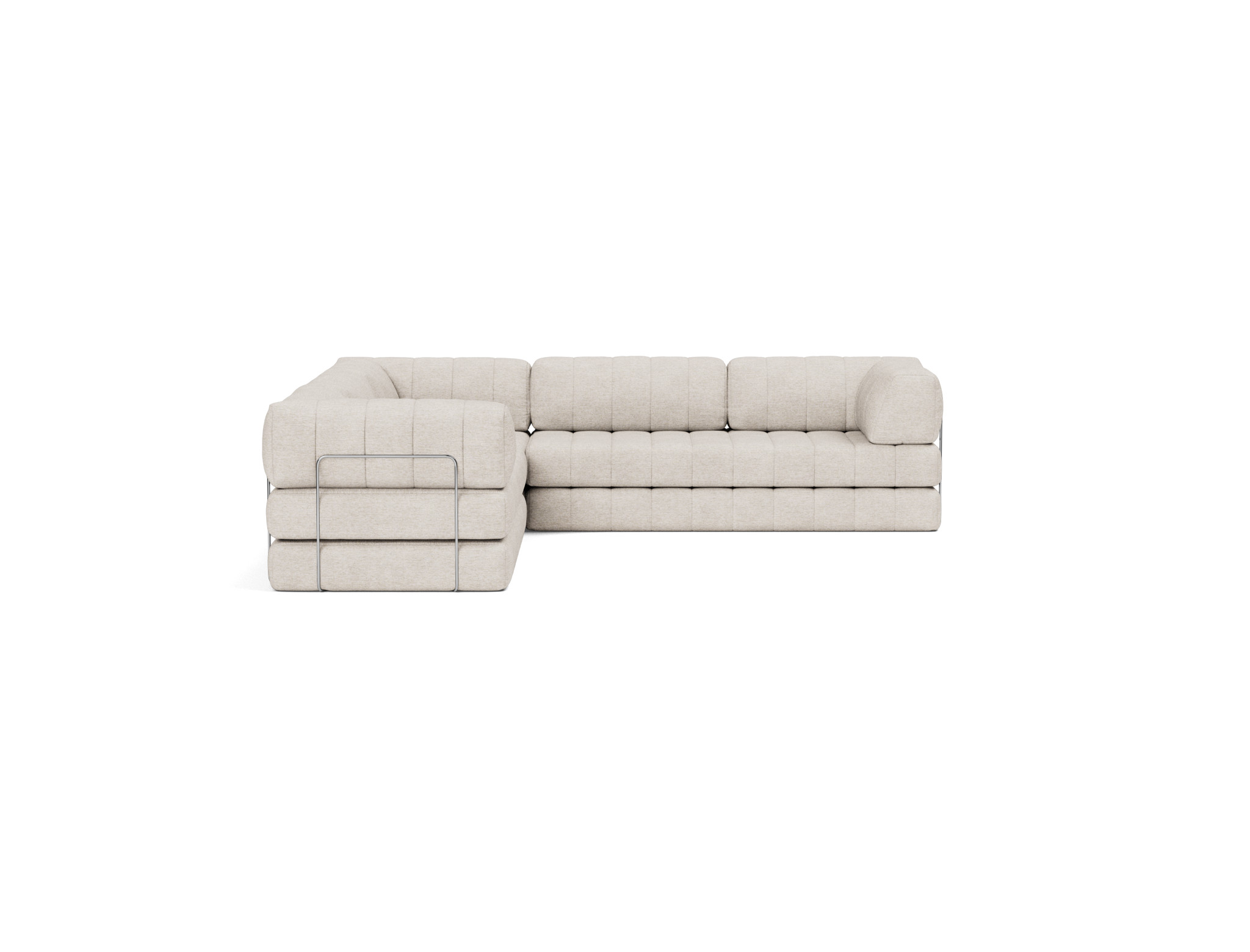 Eck-Schlafsofa CozyPad mit Armlehnen Chenille Yuveno 470-Natural