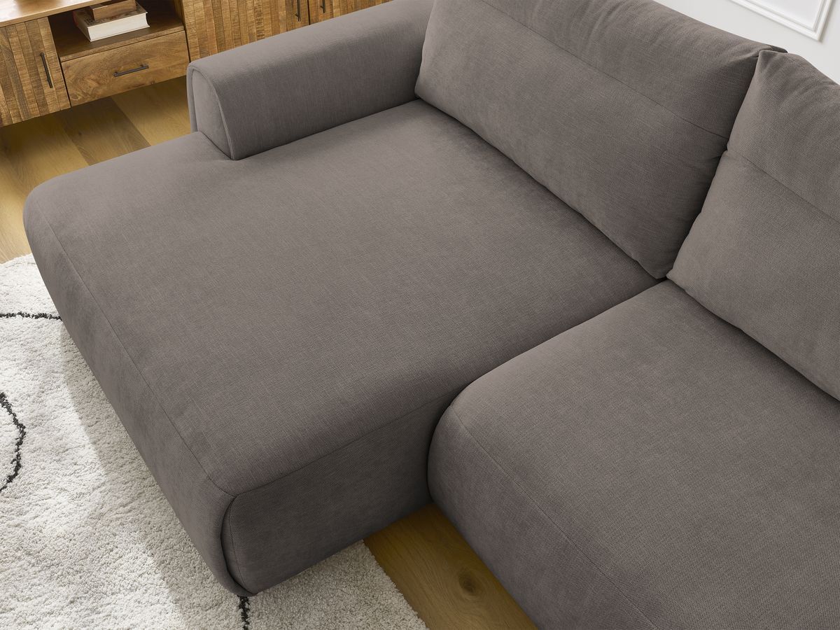 Bobochic Aden Ecksofa 293 × 152 cm Stoff Taupe Ecke links