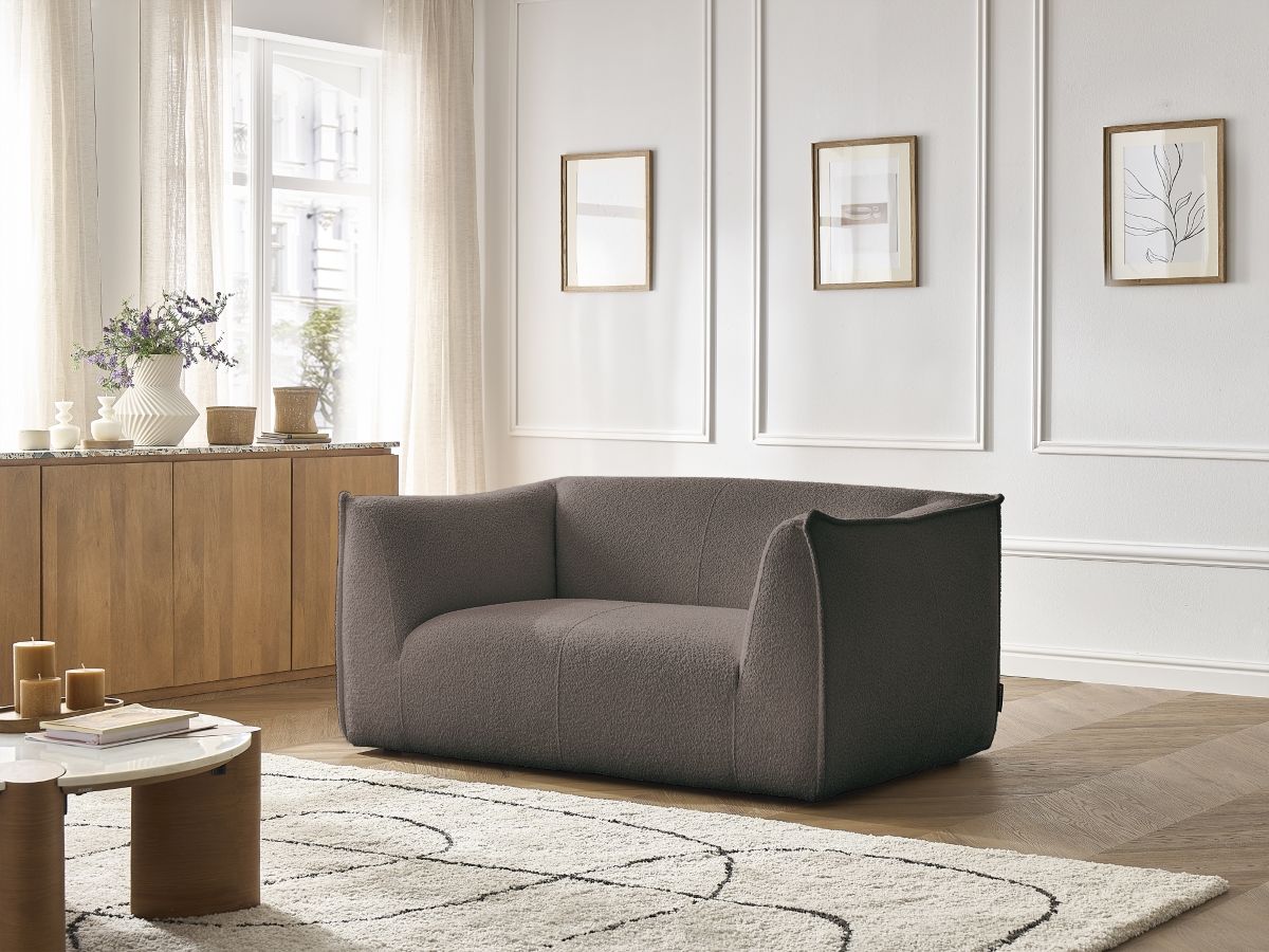 Bobochic Giorgia Sofa 2-Sitzer Bouclé-Stoff Braun