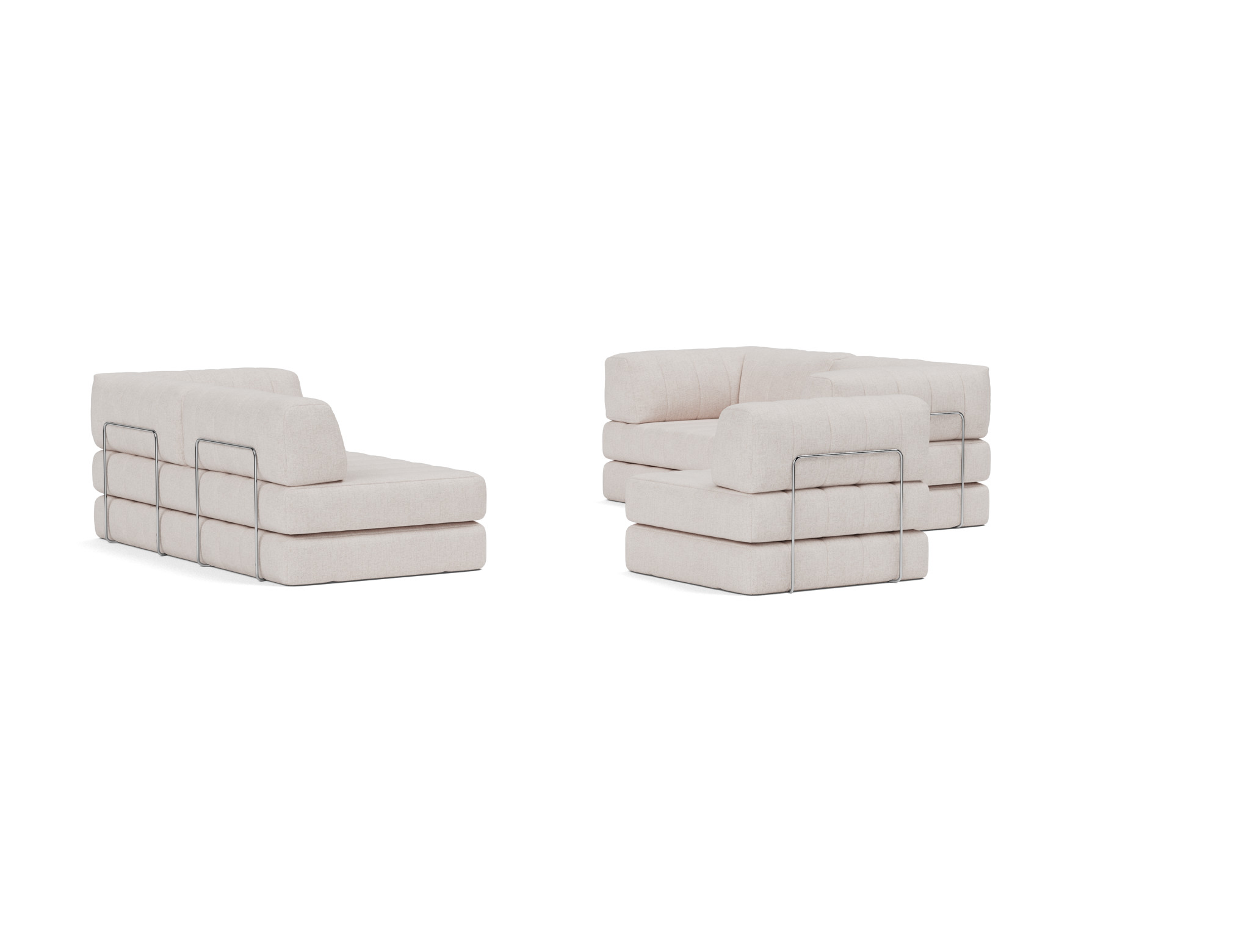 Eck-Schlafsofa CozyPad mit Armlehnen Strukturierter Stoff Weda 300-Weda-Sand