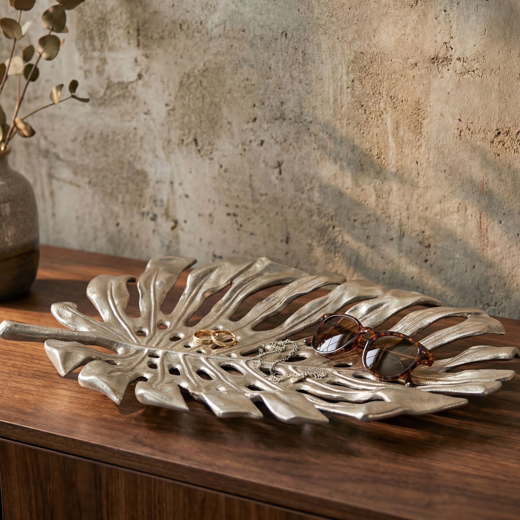 Dekoschale Skanland Aluminium Silber 36 × 29 × 4 cm