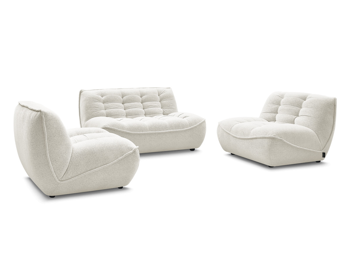 Bobochic Serena Sofa 4-Sitzer Melange-Stoff Weiß
