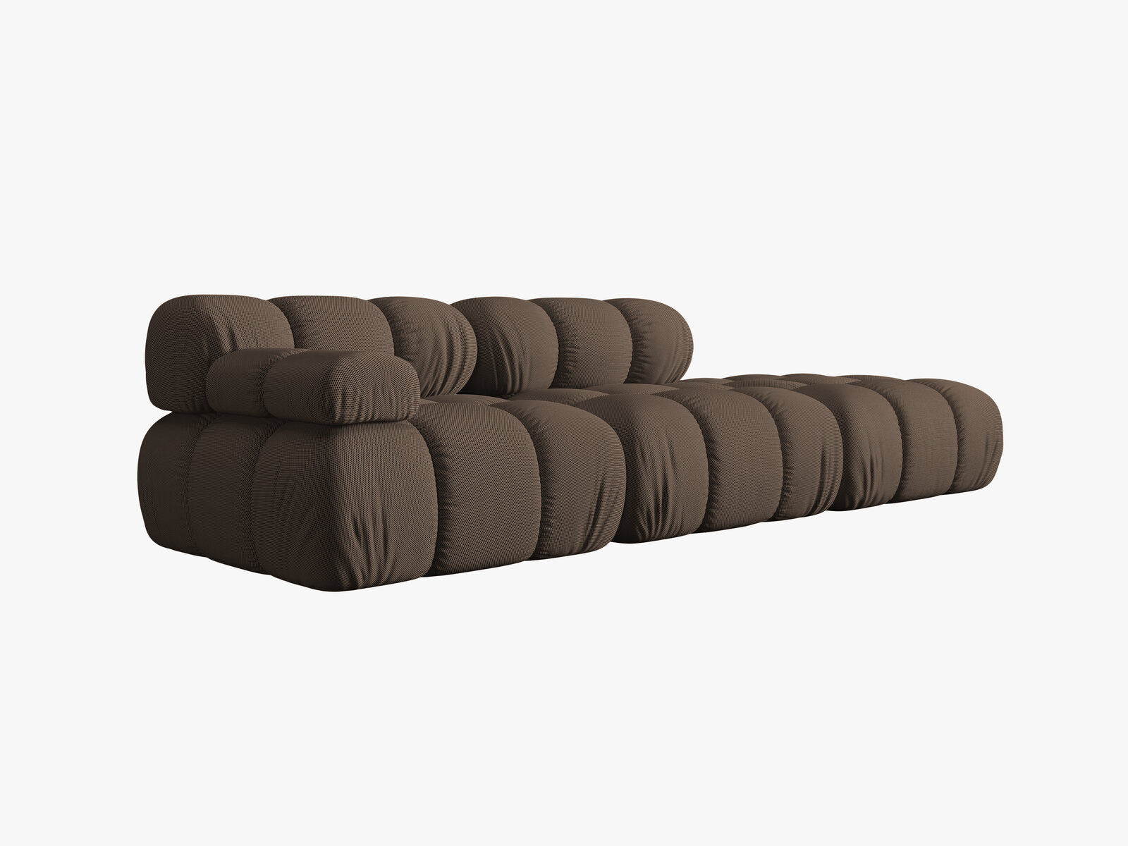 Micadoni Modulares Sofa Bellis 4-Sitzer Rechts 3D-Stoff Sonic Braun