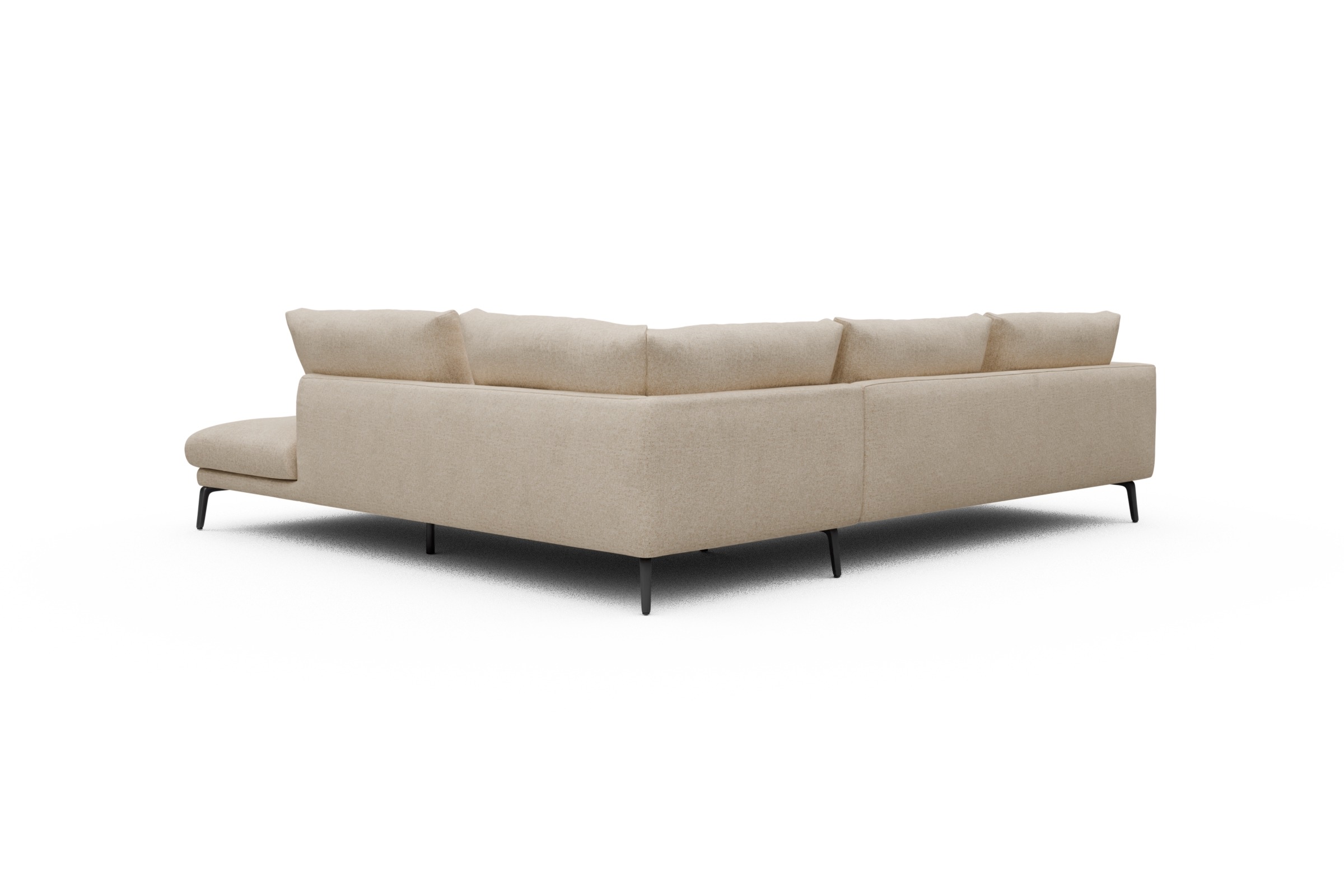 Ecksofa Karl Relax-Ecke rechts mit 2,5-Sitzer Casone-Natural-Beige
