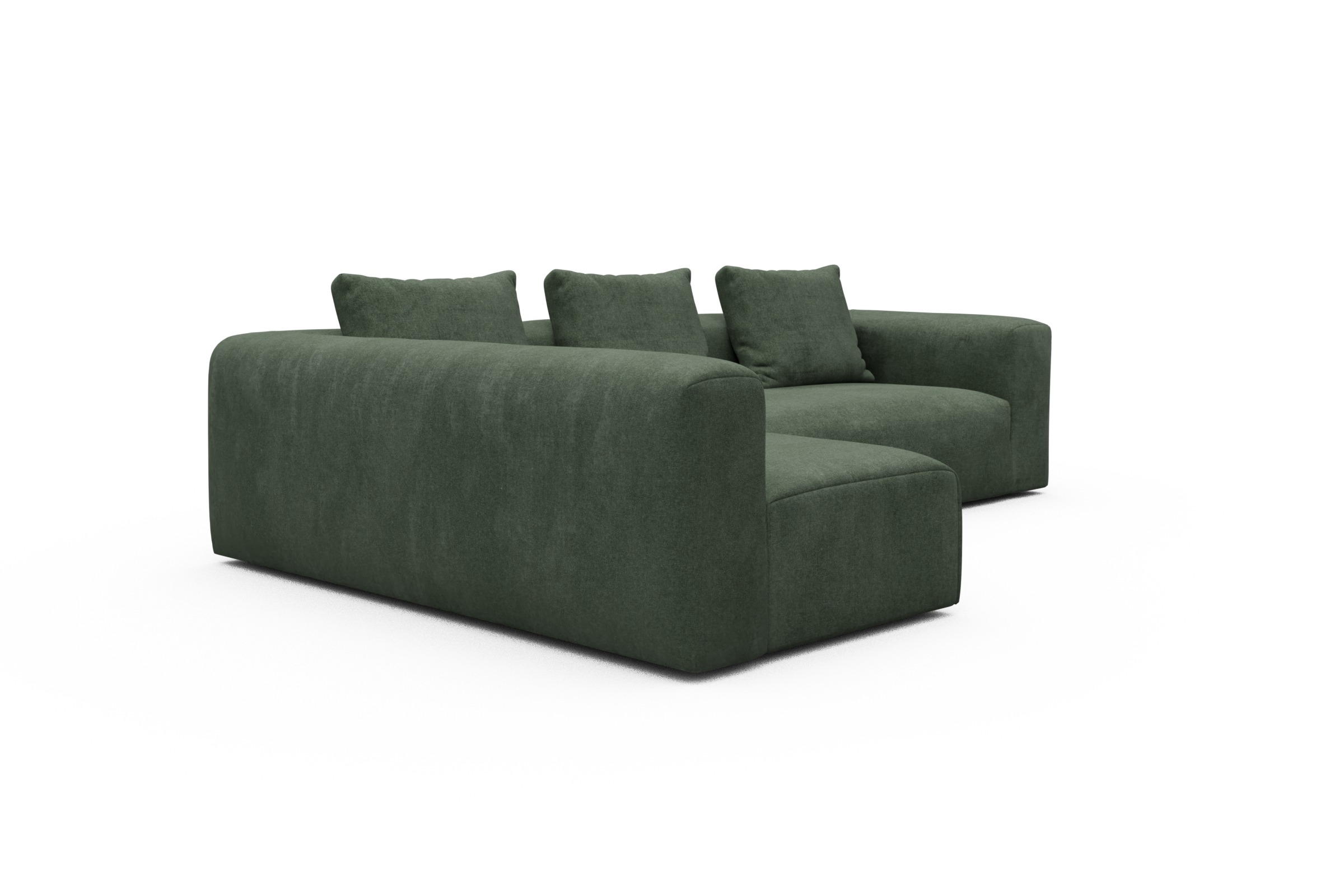 Ecksofa Fred 2x 2,5-Sitzer links offen Casone-Forest-Green