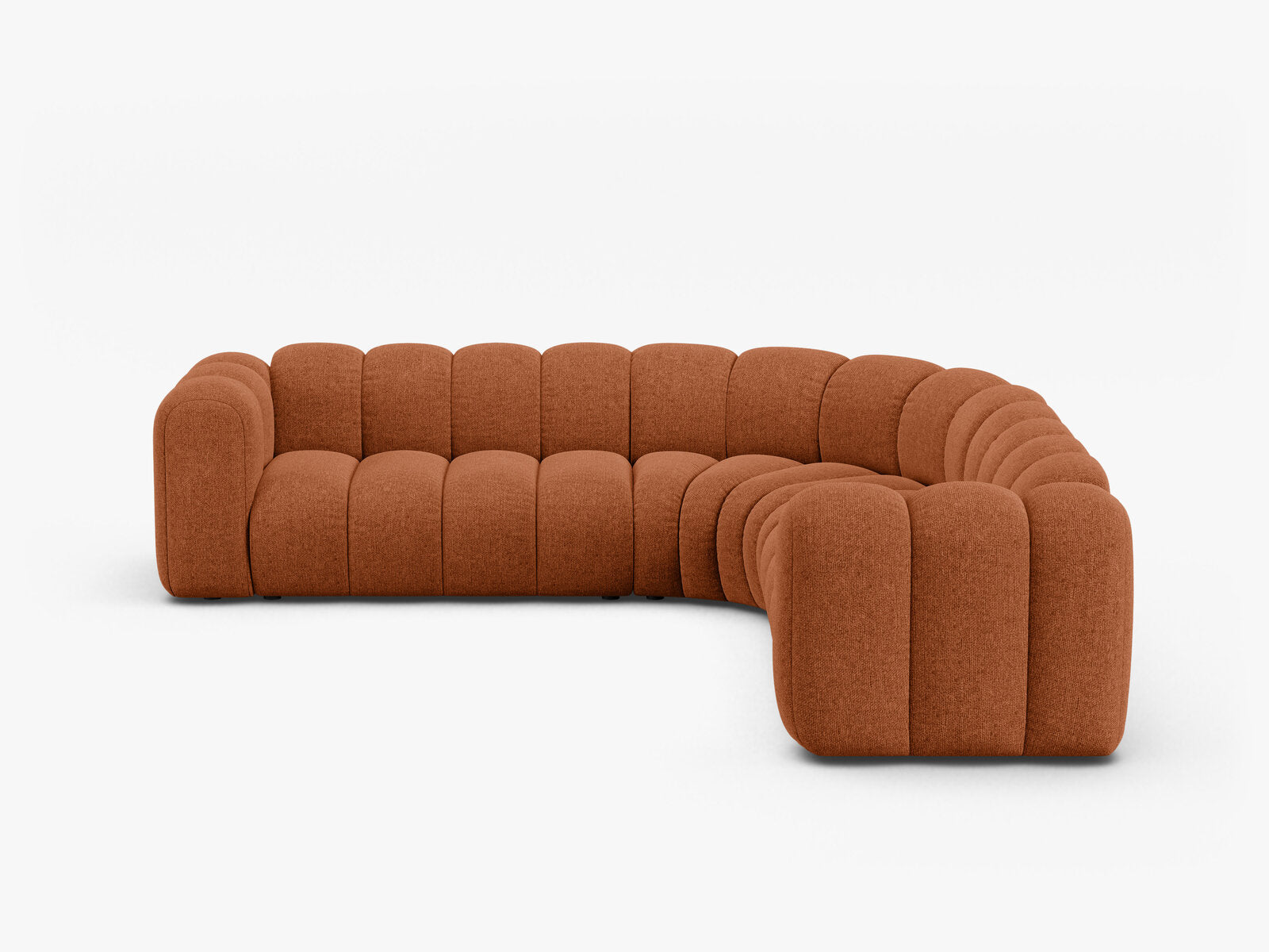 Micadoni symmetrisches Ecksofa Lupine 5-Sitzer mittelgroß Chenille Eden Ziegel