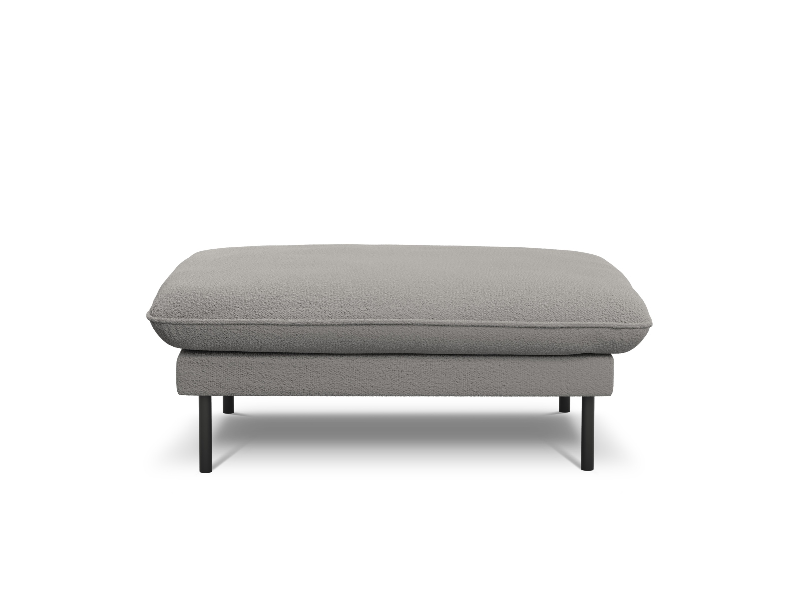 Cosmopolitan Design Pouf Vienna Boucle Ascot Grau Beine Schwarzes Metall