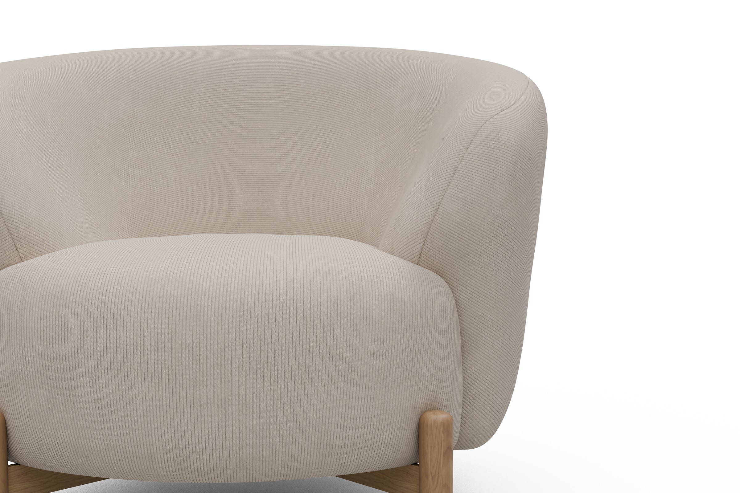 Sessel Ronda Holzbeine Eiche Natur Cordufine-Off-White