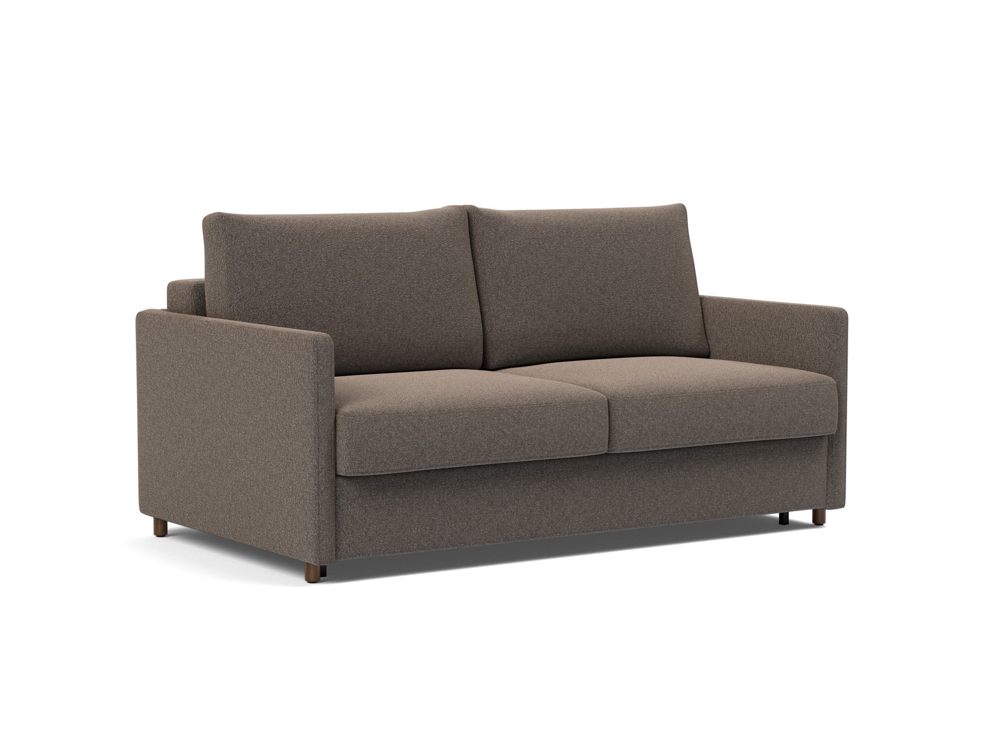 Schlafsofa Neah mit Slim-Armlehnen 160 Boucle Skandi 530-Taupe