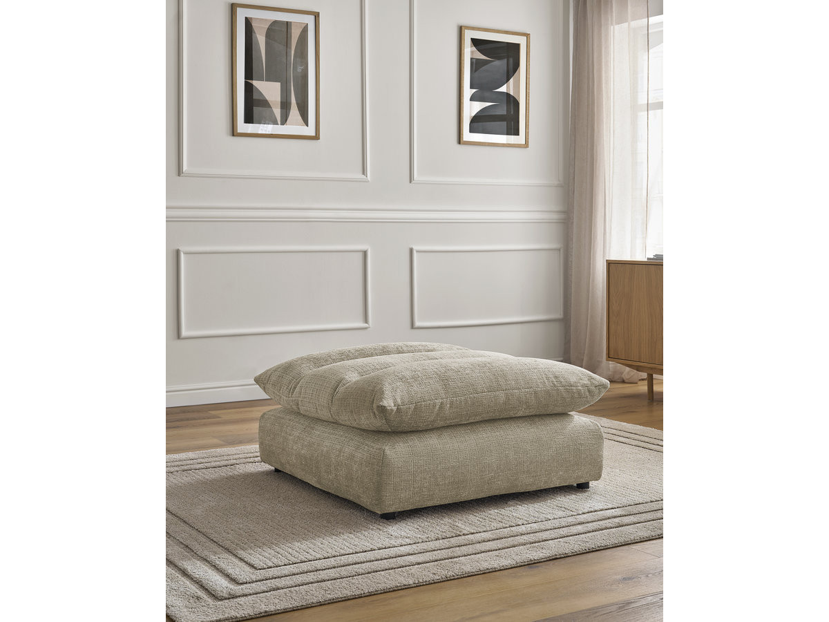 Bobochic Neil Pouf Strukturstoff Beige