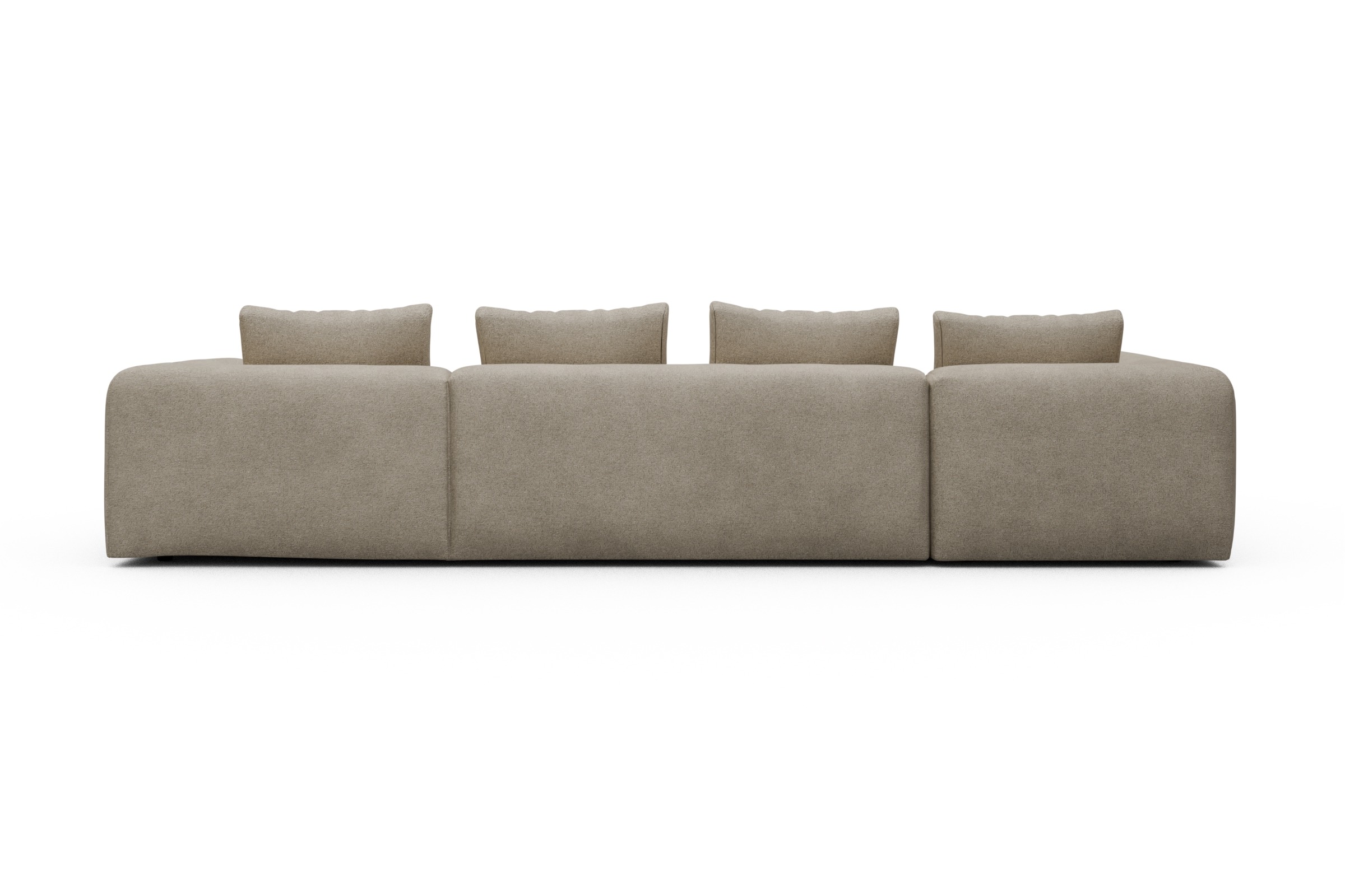 Wohnlandschaft Fred Chaiselongue rechts mit 2-Sitzer und lange Armlehne links Boucle-Belge
