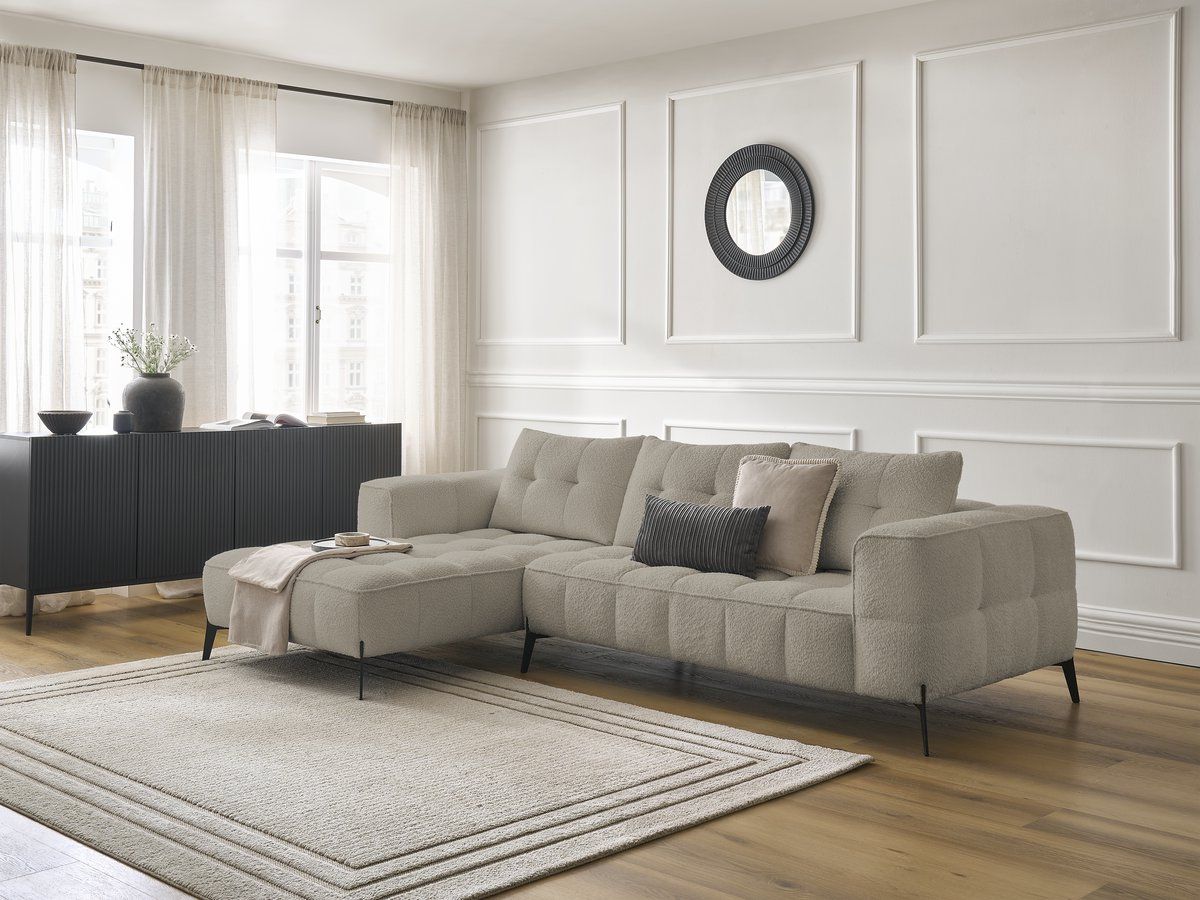 Bobochic Anis Ecksofa Bouclé-Stoff Taupe Ecke links