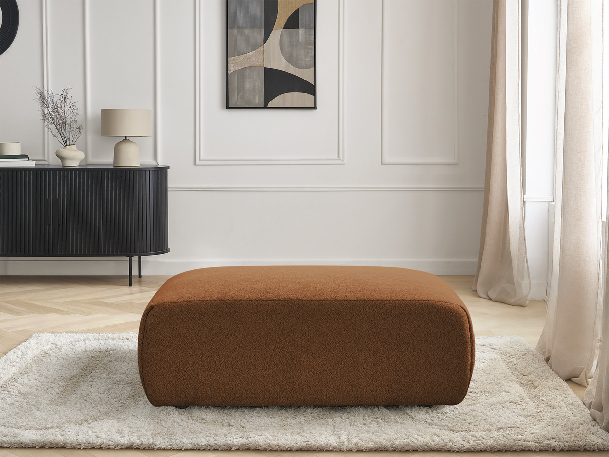 Bobochic Jana Pouf 63 × 114 cm Melange-Stoff Orange