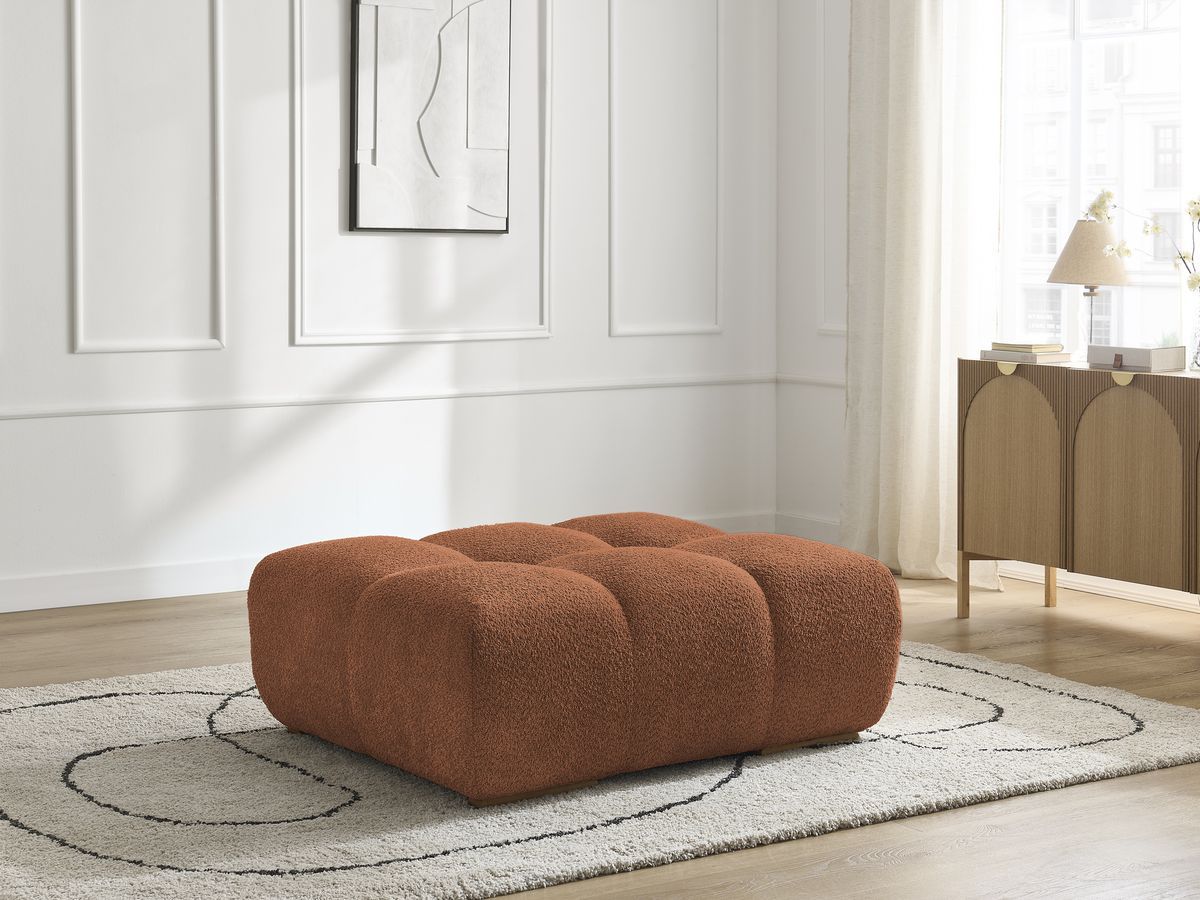 Bobochic Anakin Pouf Bouclé-Stoff Orange