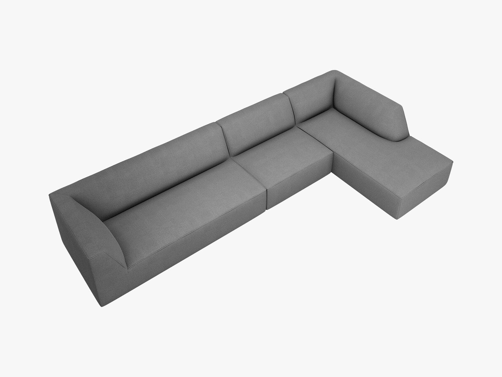 Micadoni Ecksofa Ruby 5-Sitzer Rechts Strukturierter Stoff Ottawa Grau