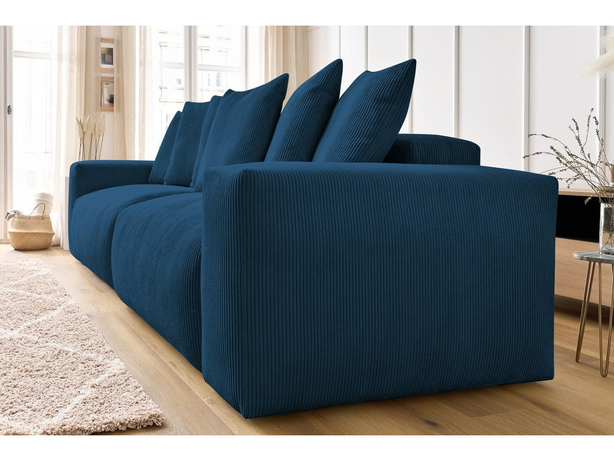 Bobochic Voltaire Sofa 4-Sitzer 320 × 124 cm Cordsamt Dunkelblau