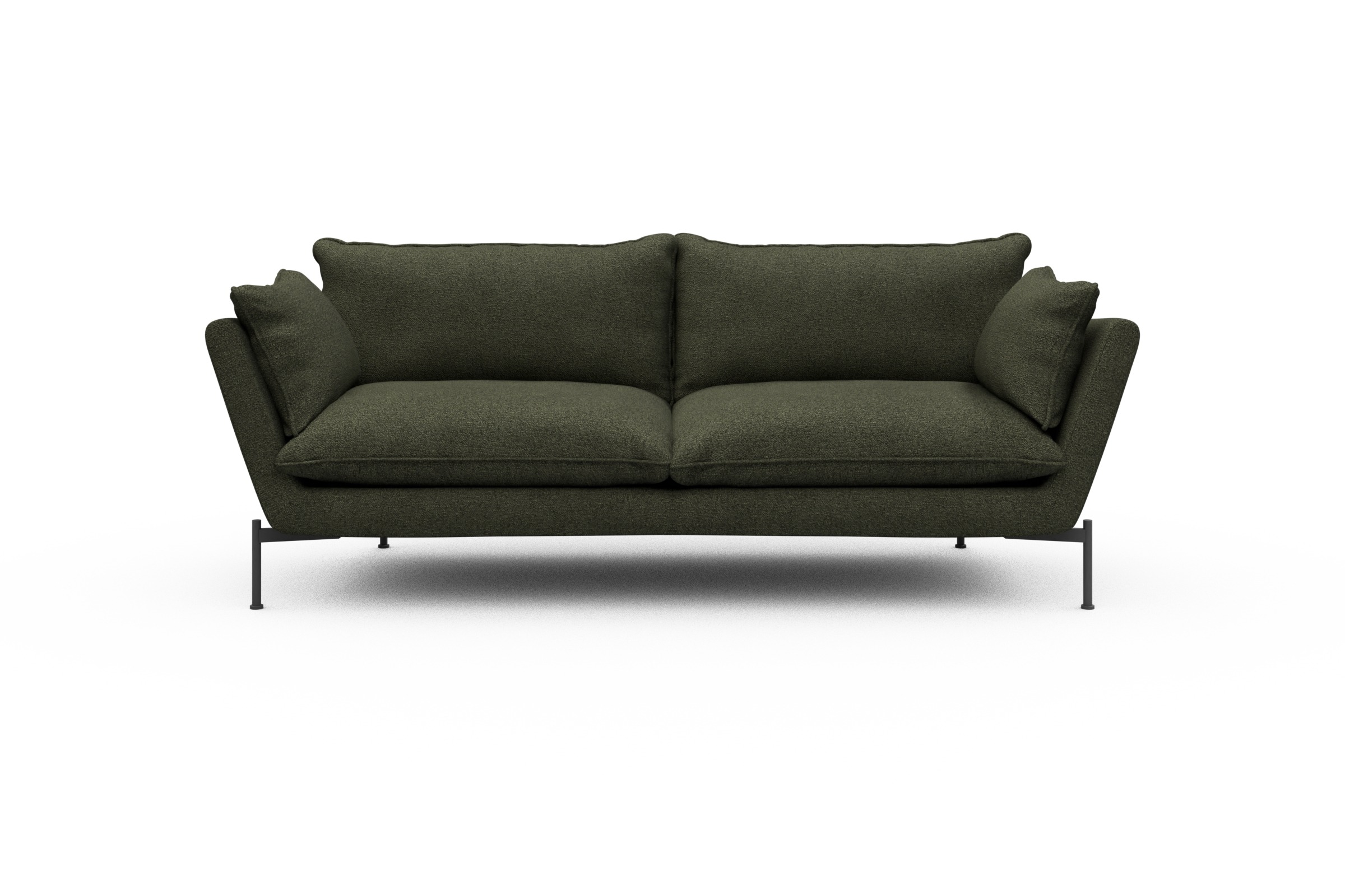 Skandi Home Sofa Anton PREMIUM 3-Sitzer Boucle-Forest-Green moebelfaktor