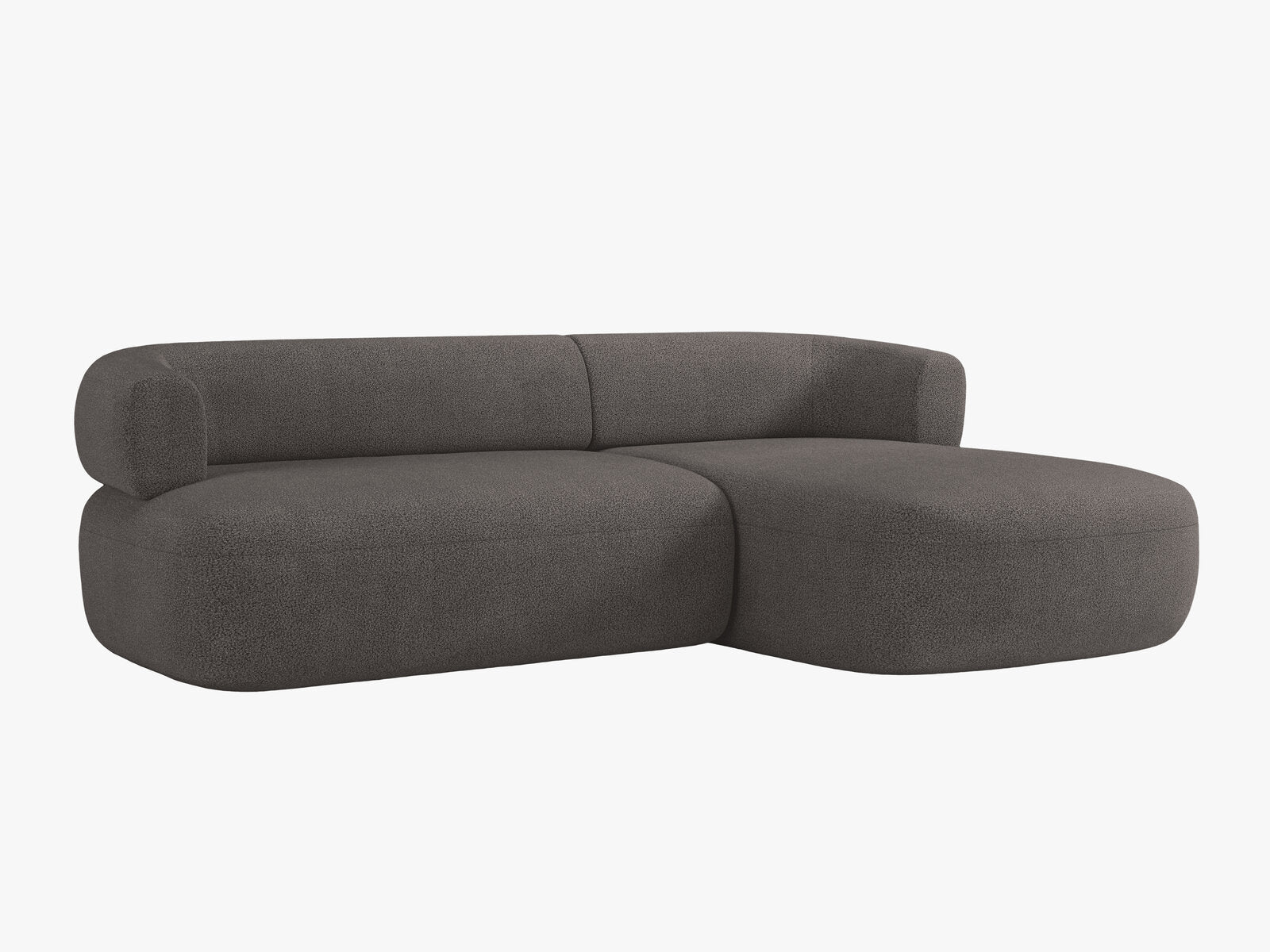 Micadoni 5-Sitzer Ecksofa Jenny Rechts Boucle Now or Never Grau