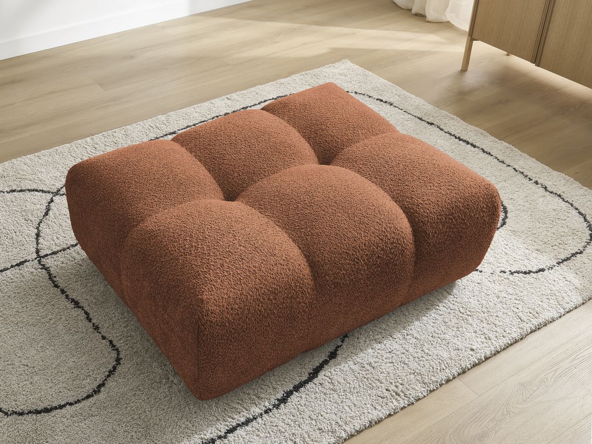 Bobochic Anakin Pouf Bouclé-Stoff Orange