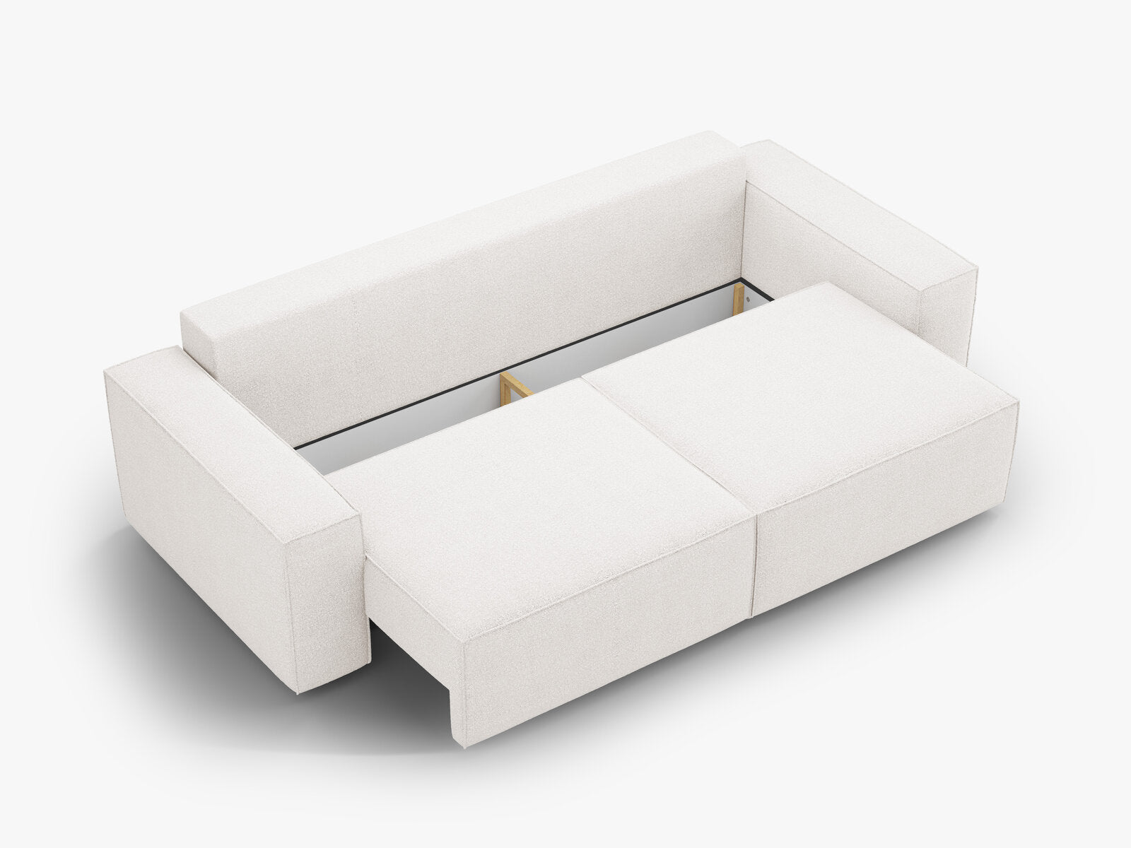 Micadoni Schlafsofa Jodie 3-Sitzer Boucle Weiß